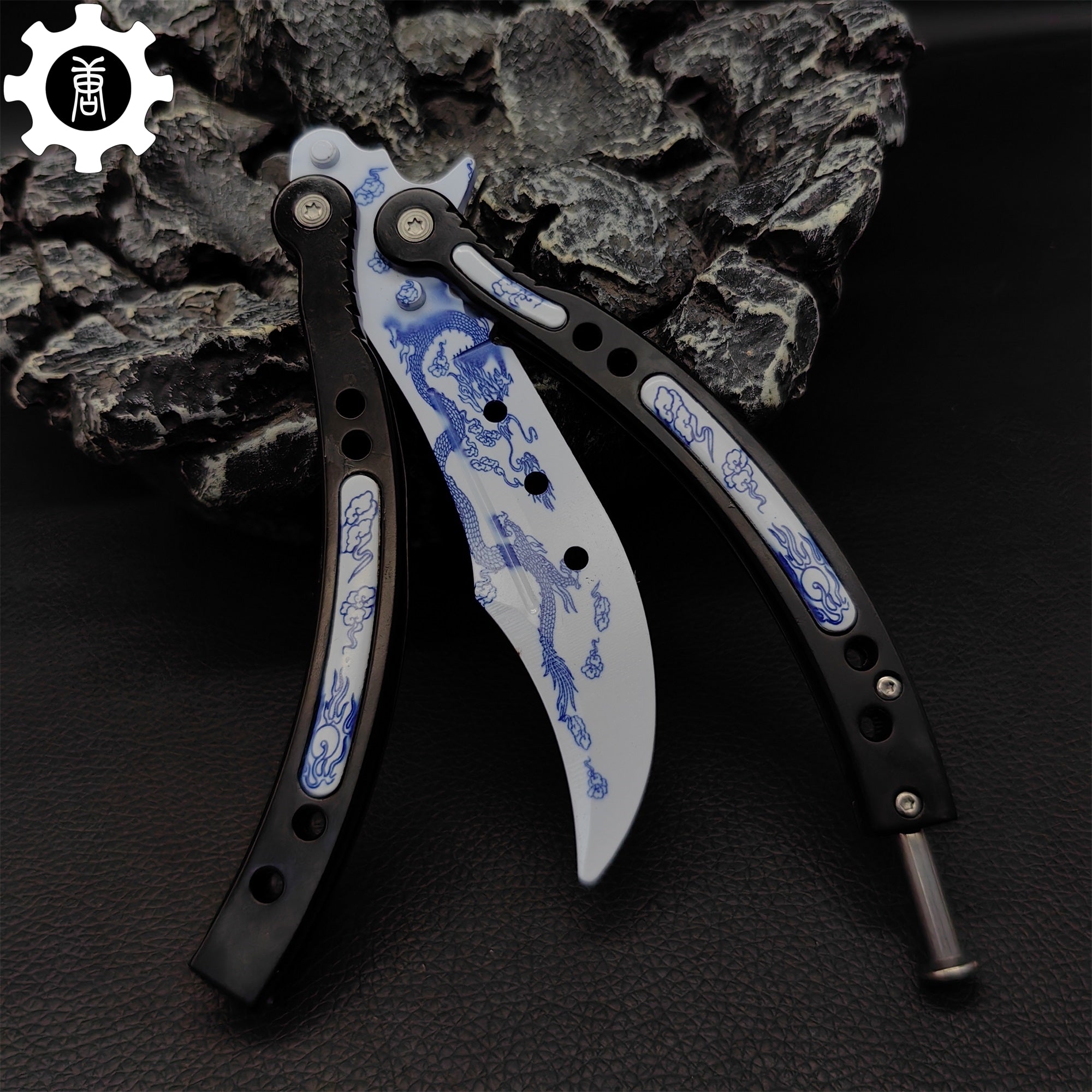 Game Butterfly Knife Azure Dragon Balisong Trainer - Tophatter Daily Deals