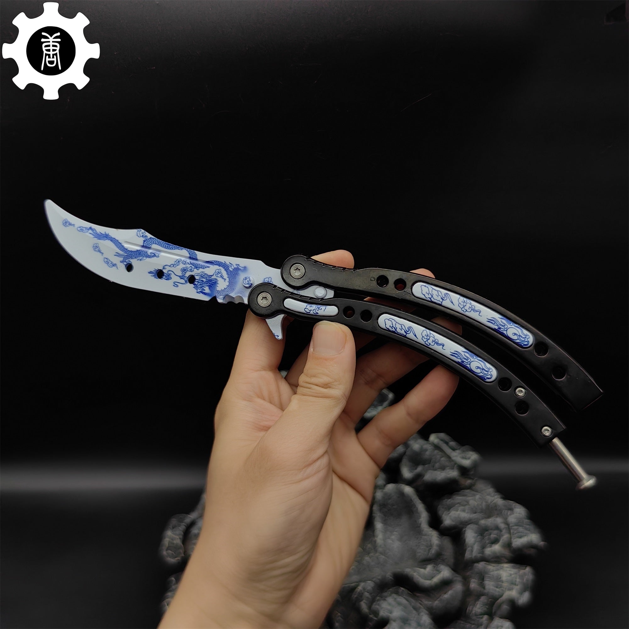 Game Butterfly Knife Azure Dragon Balisong Trainer - Tophatter Daily Deals
