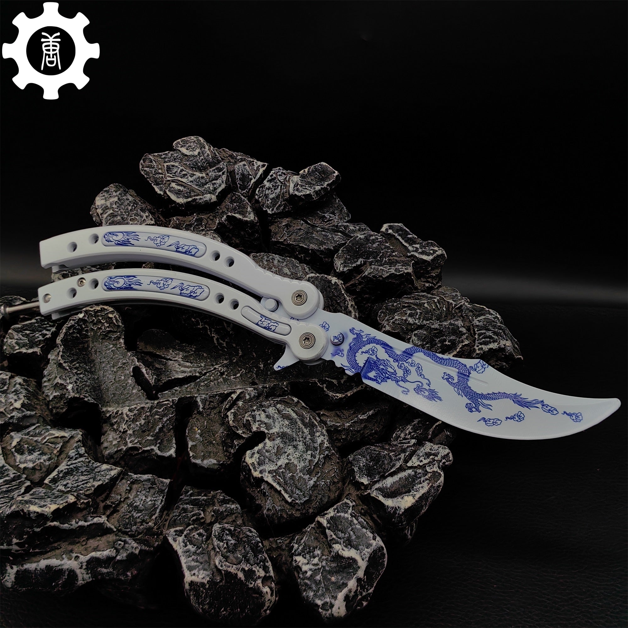 Game Butterfly Knife Azure Dragon Balisong - Tophatter Daily Deals
