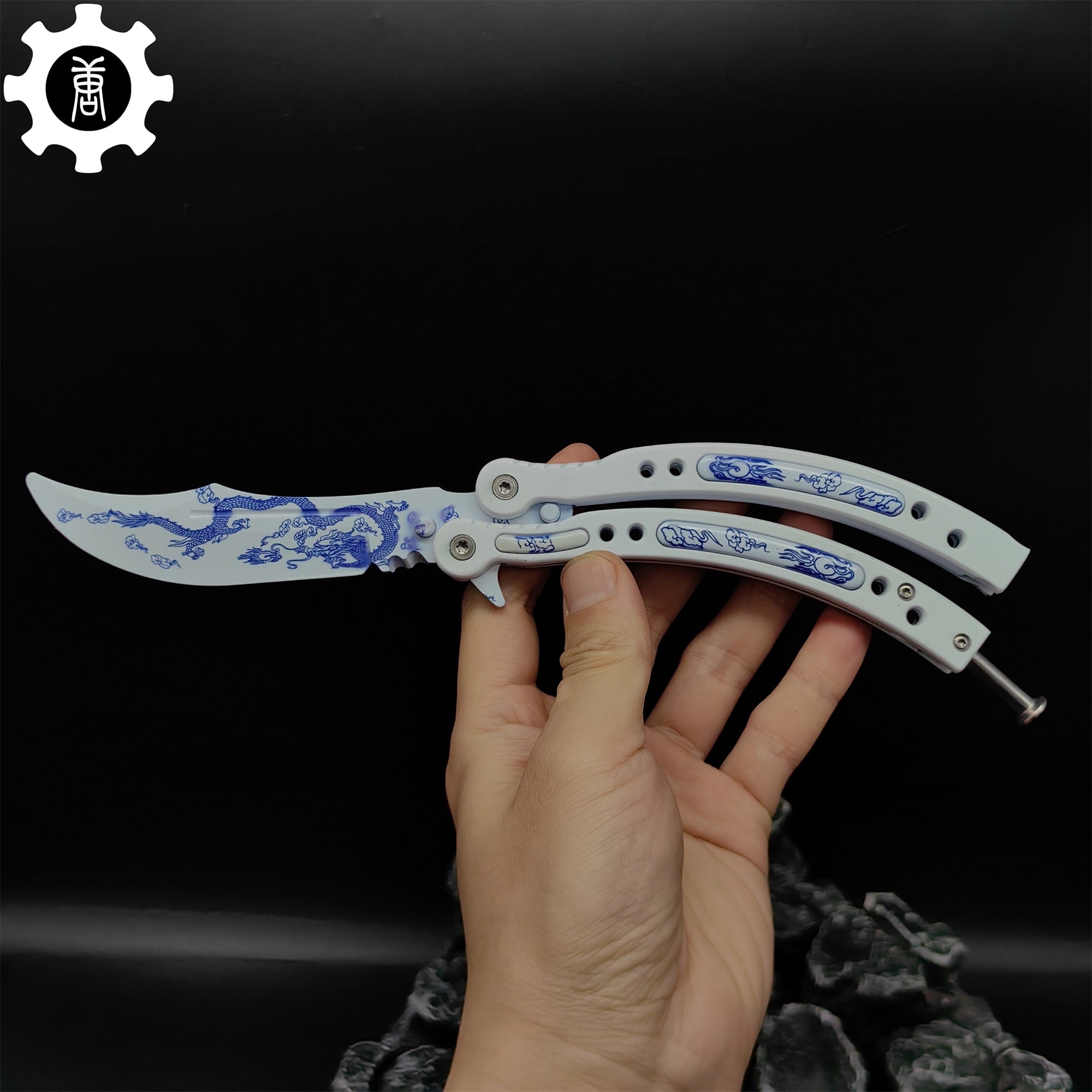 Game Butterfly Knife Azure Dragon Balisong - Tophatter Daily Deals