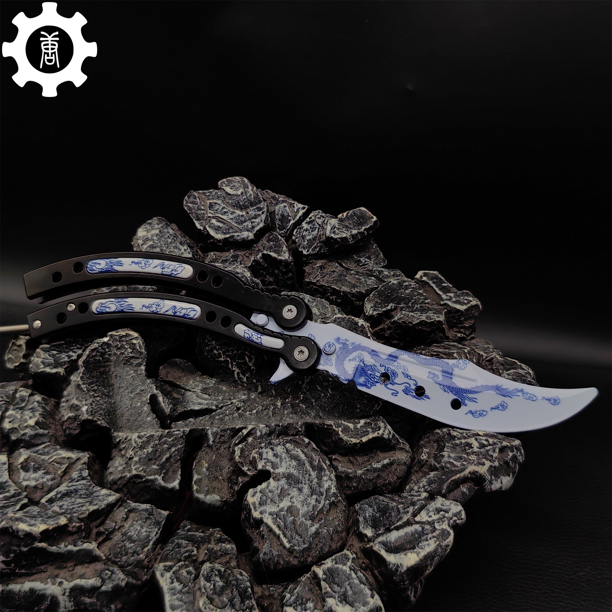 Game Butterfly Knife Azure Dragon Balisong Trainer - Tophatter Daily Deals