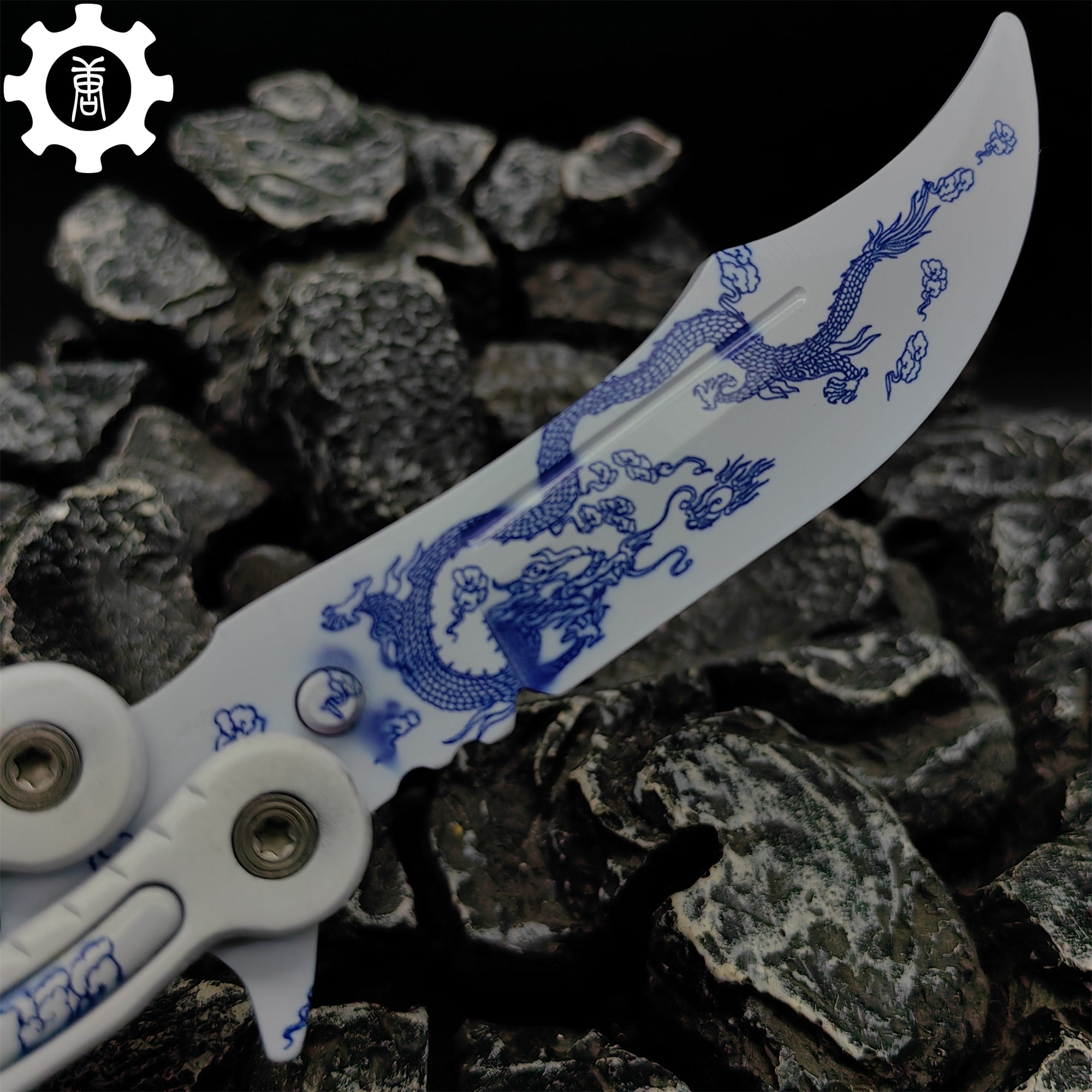 Game Butterfly Knife Azure Dragon Balisong - Tophatter Daily Deals