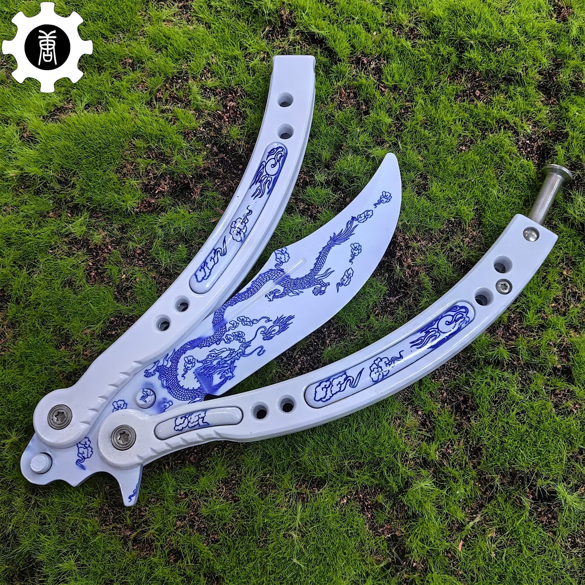 Game Butterfly Knife Azure Dragon Balisong - Tophatter Daily Deals