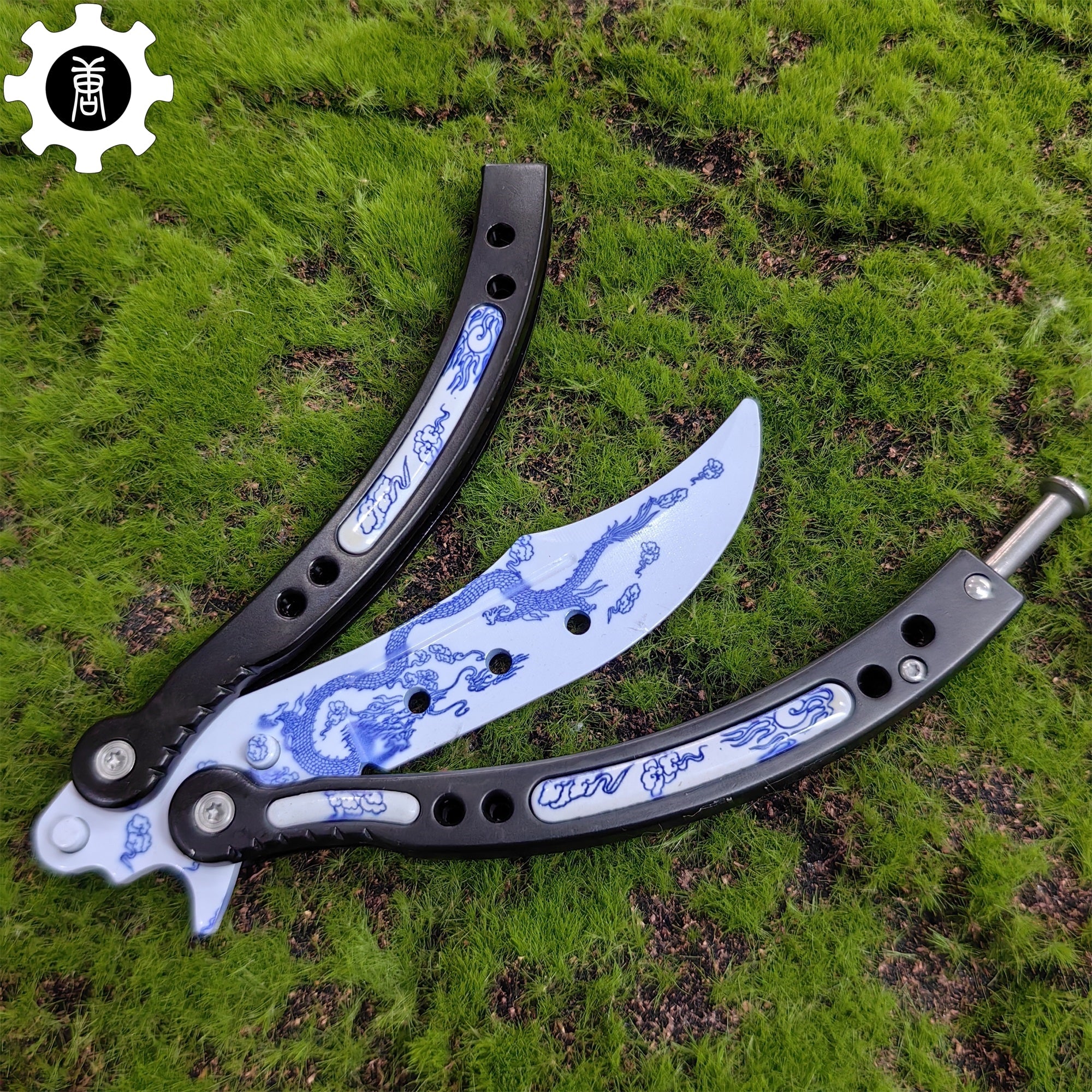 Game Butterfly Knife Azure Dragon Balisong Trainer - Tophatter Daily Deals