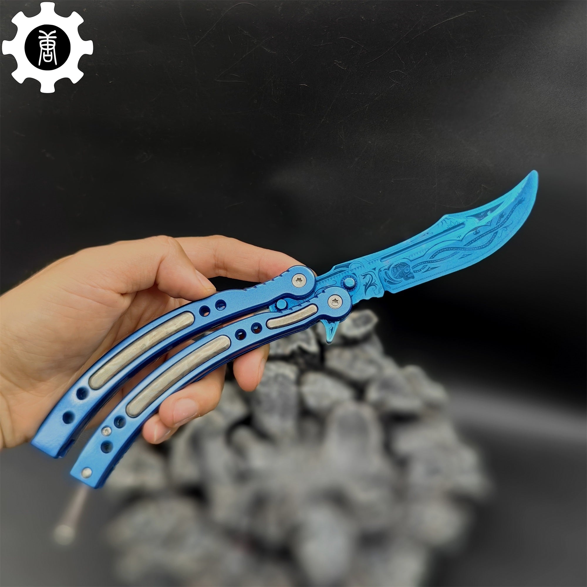 Cartel Blue Metal Balisong Game Butterfly Knife - Tophatter Daily Deals