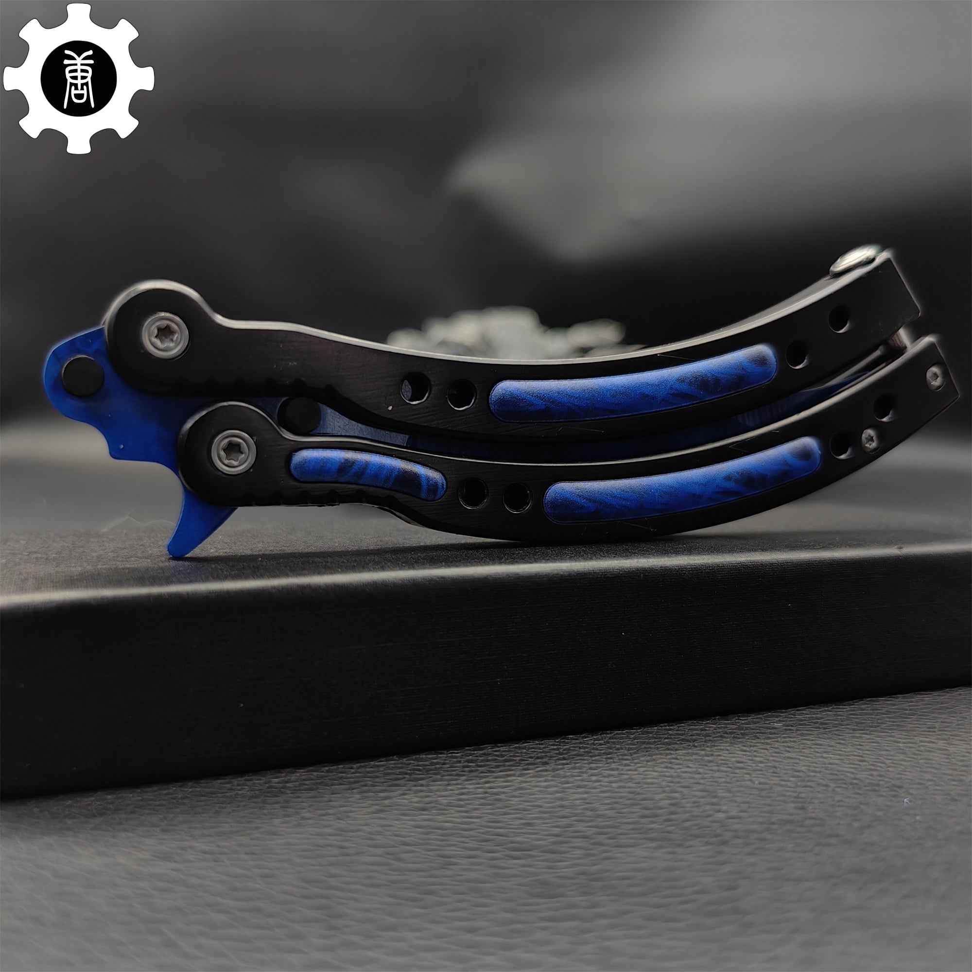 Doppler Sapphire Balisong Game Butterfly Knife - Tophatter Daily Deals