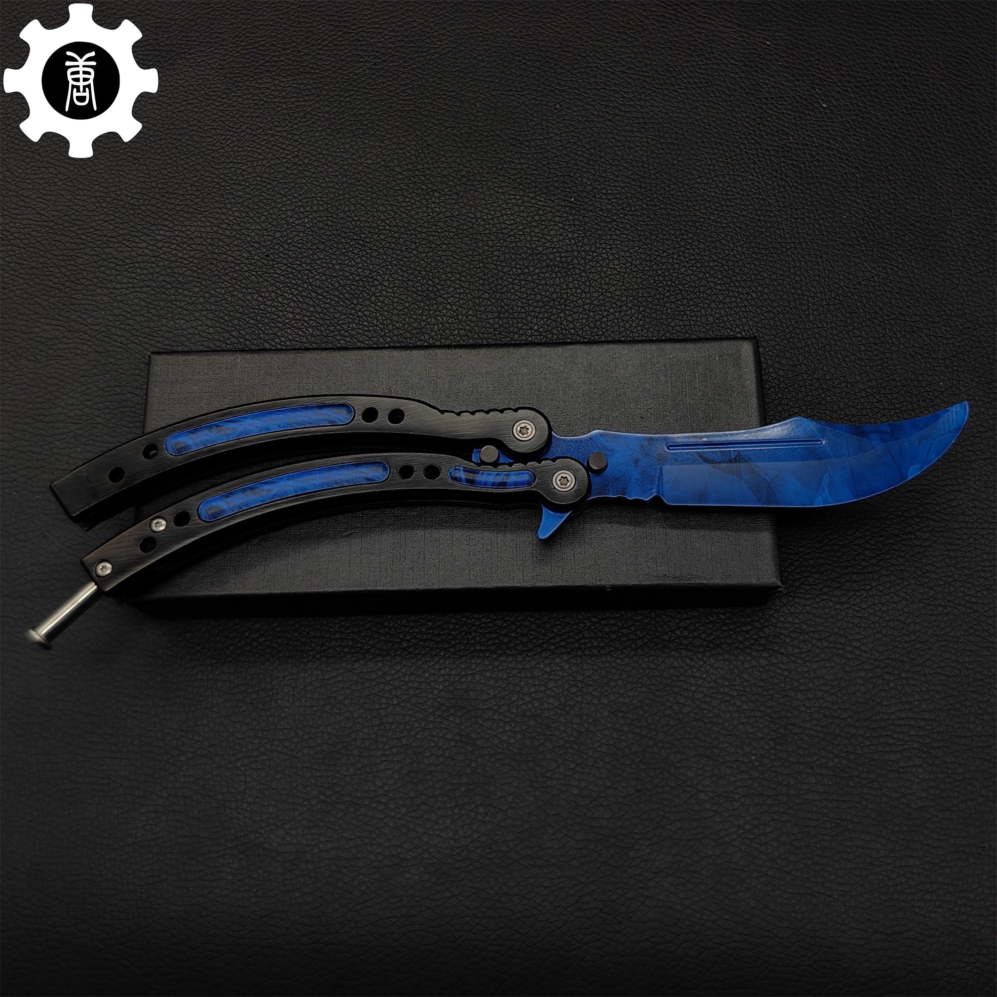 Doppler Sapphire Balisong Game Butterfly Knife - Tophatter Daily Deals