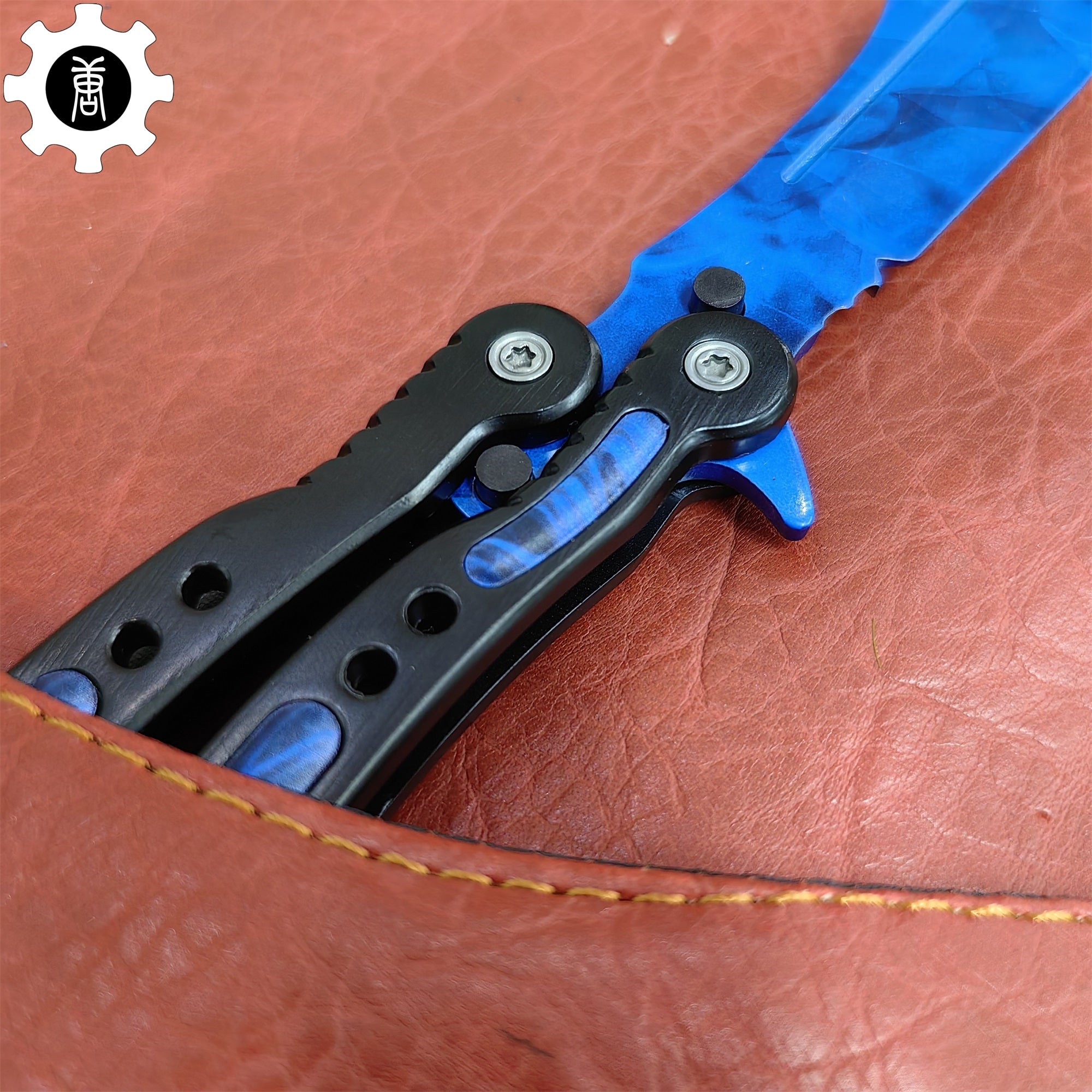 Doppler Sapphire Balisong Game Butterfly Knife - Tophatter Daily Deals
