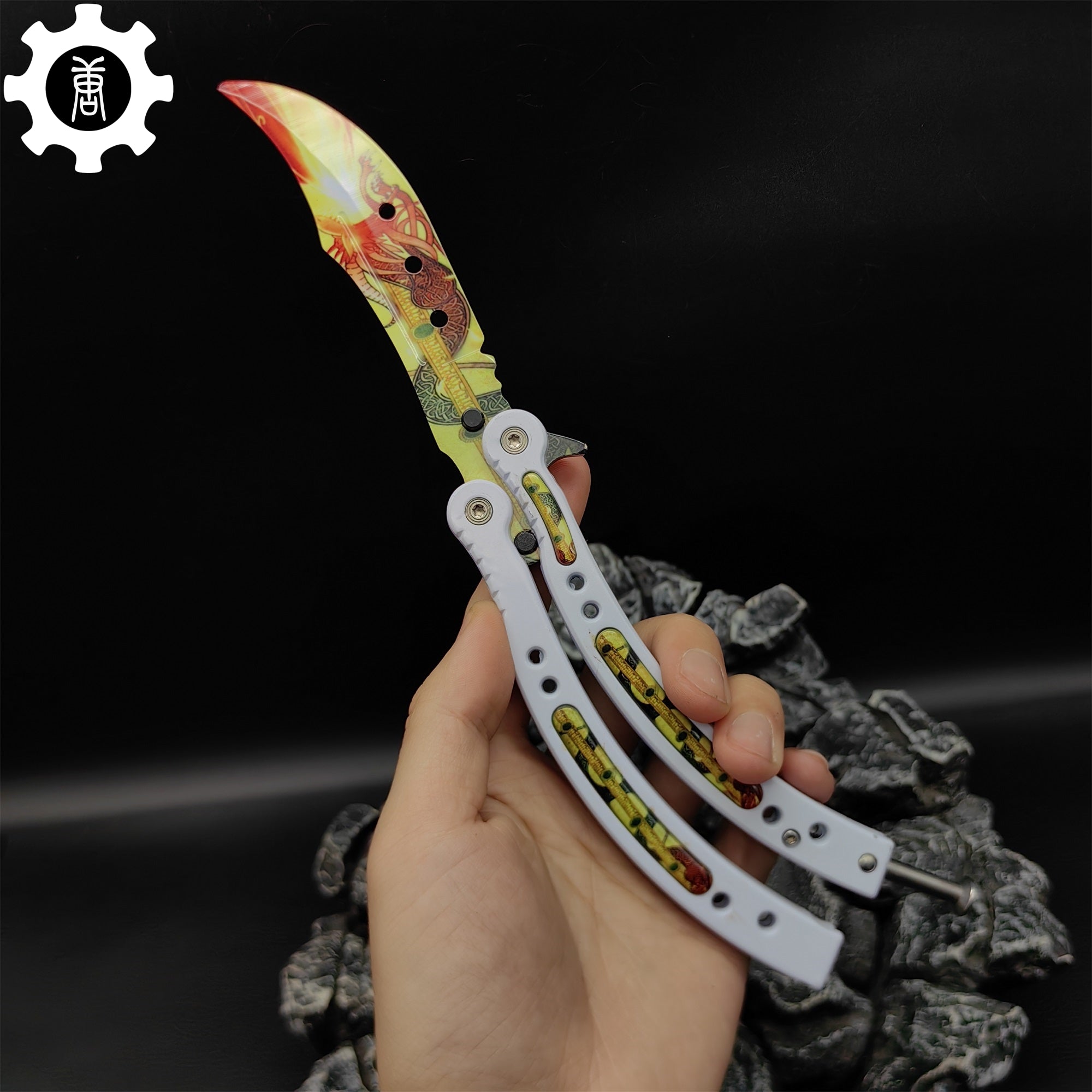 Dragon Lore Butterfly Knife Metal Balisong Game Prop - Tophatter Daily Deals