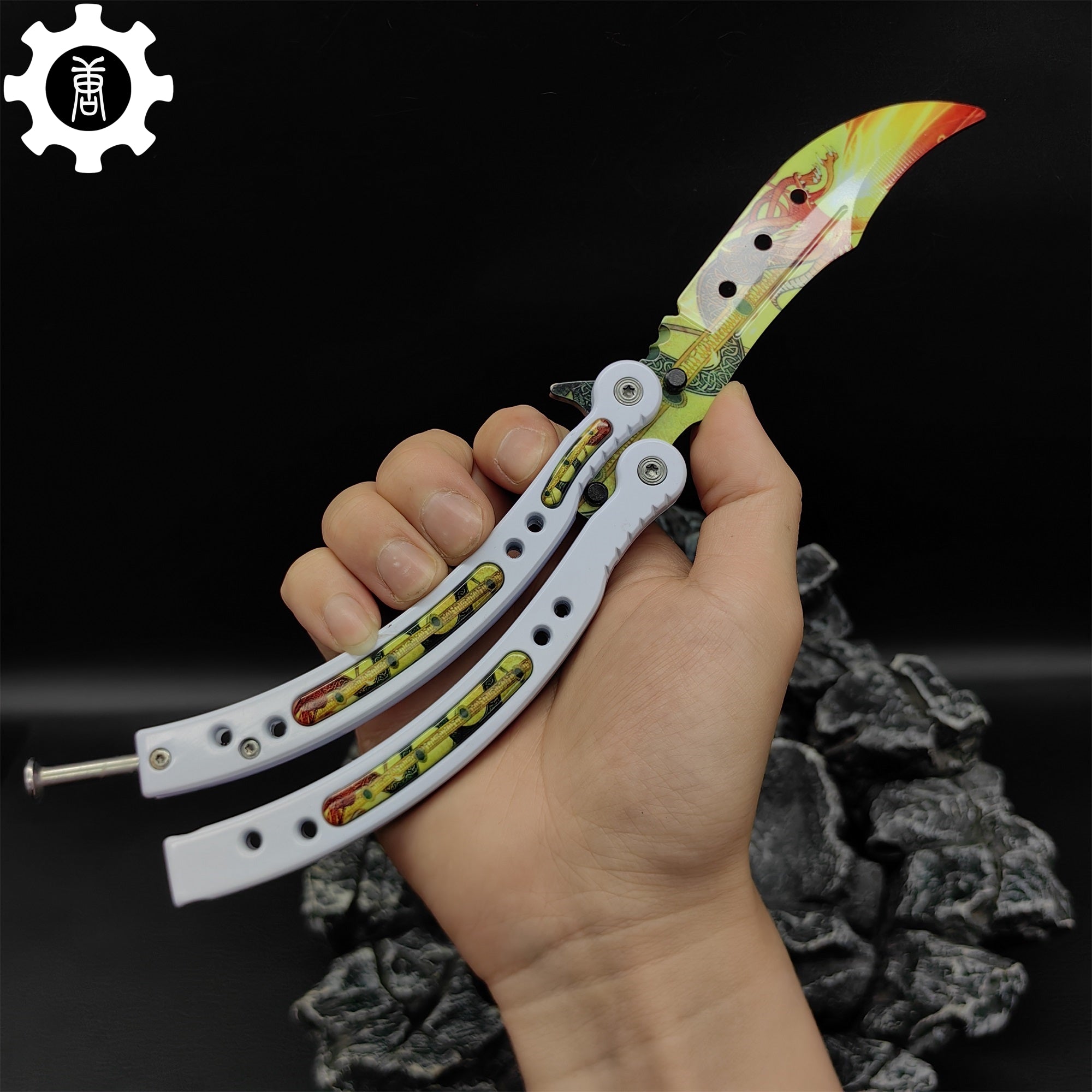 Dragon Lore Butterfly Knife Metal Balisong Game Prop - Tophatter Daily Deals