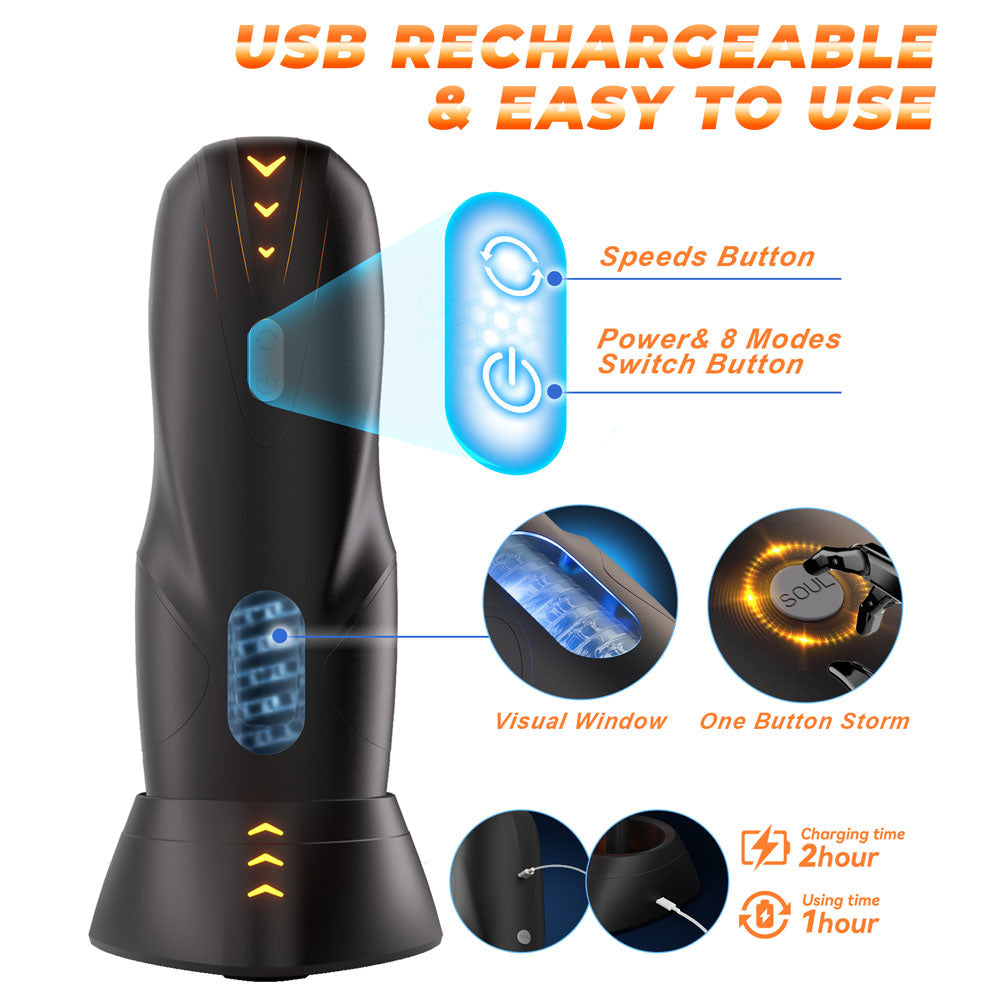 CyberSkin The Galaxy Voy - USB Rechargeable Thrusting & Rotating Auto Masturbator with Heater > Sex Toys For Men > Masturbators Premium - Tophatter Daily Deals
