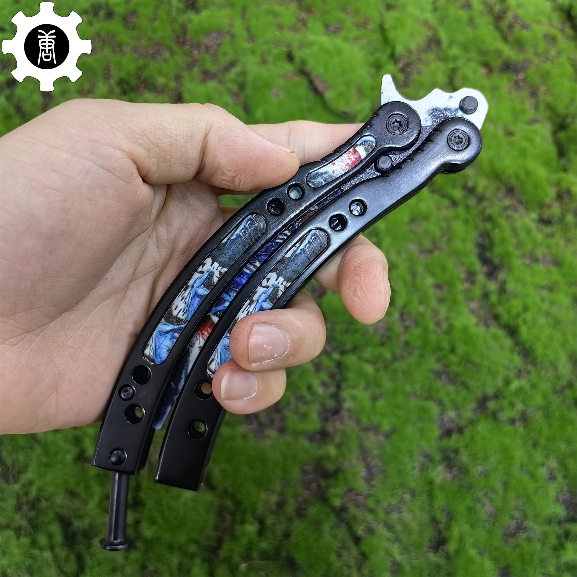 Game Butterfly Knife Nightmare Pattern Metal Balisong - Tophatter Daily Deals