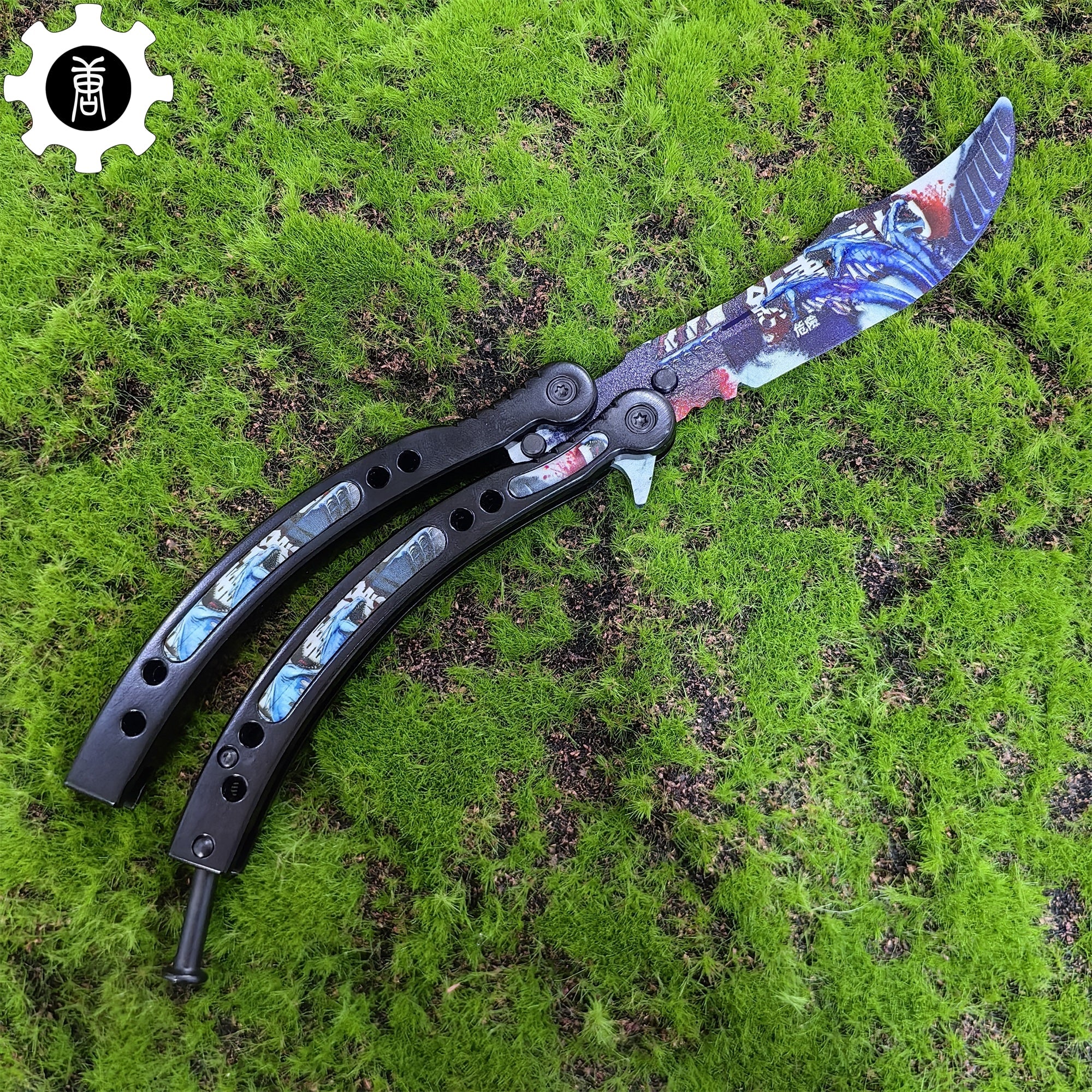 Game Butterfly Knife Nightmare Pattern Metal Balisong - Tophatter Daily Deals