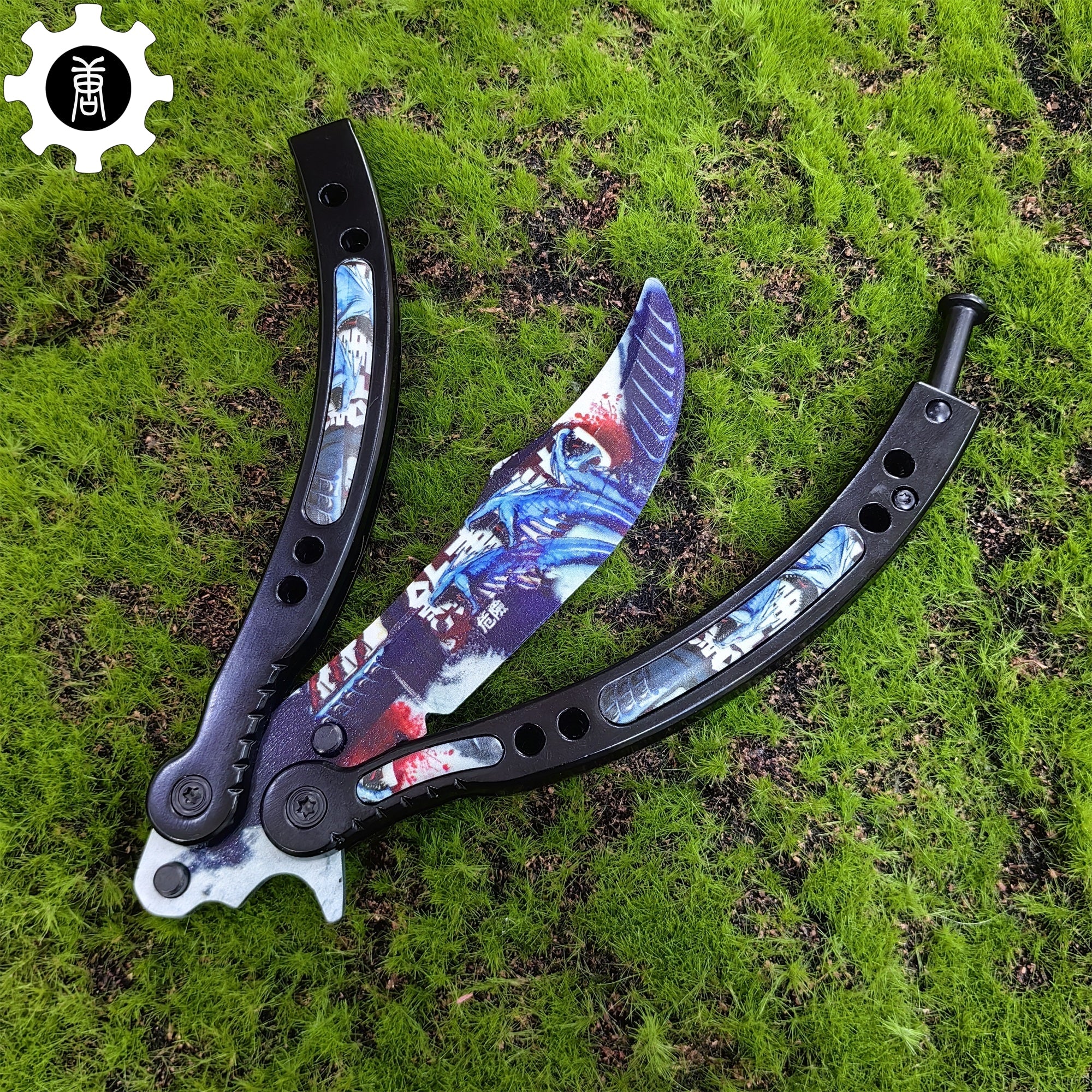 Game Butterfly Knife Nightmare Pattern Metal Balisong - Tophatter Daily Deals