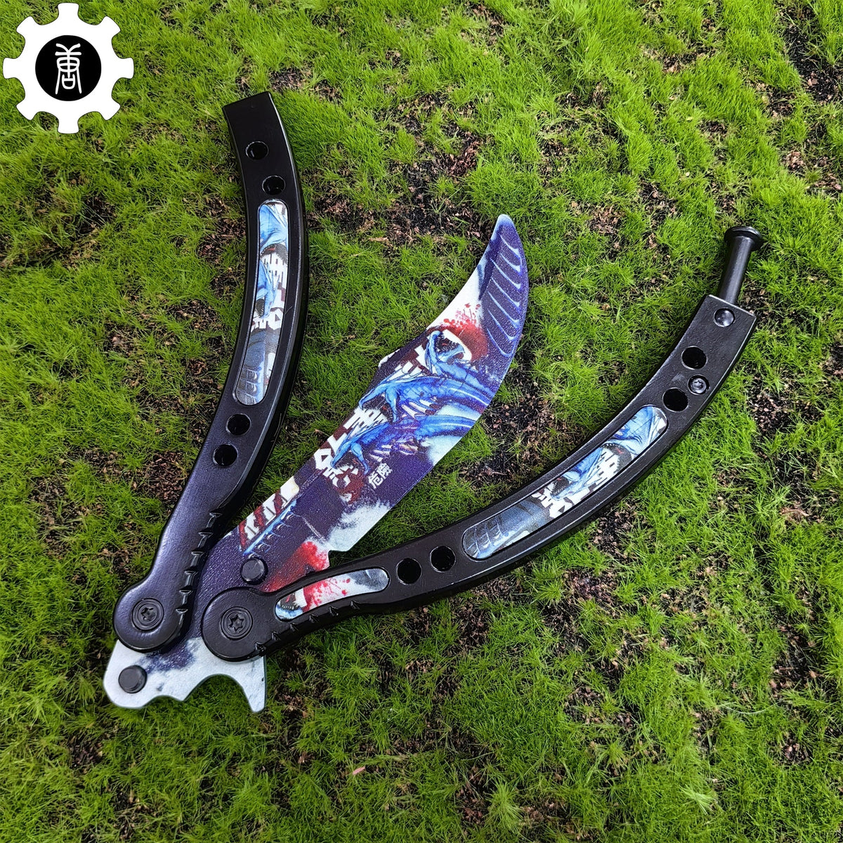 Game Butterfly Knife Nightmare Pattern Metal Balisong - Tophatter Daily Deals