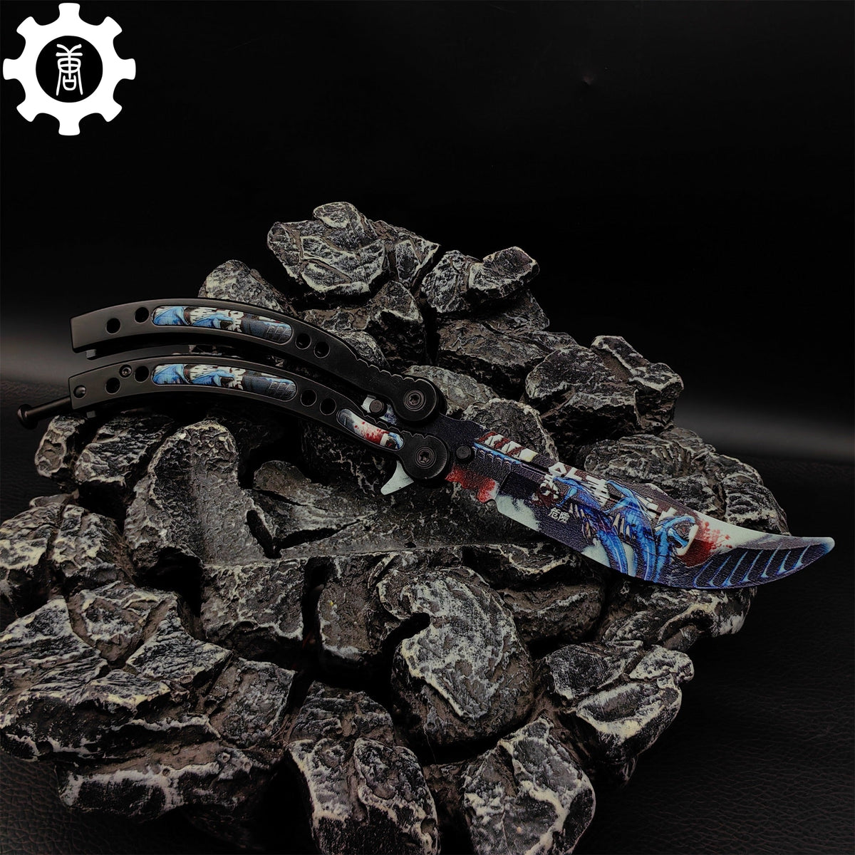Game Butterfly Knife Nightmare Pattern Metal Balisong - Tophatter Daily Deals