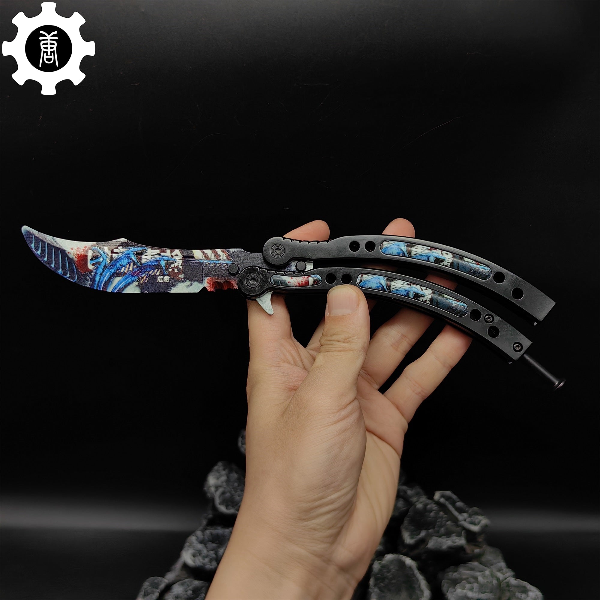 Game Butterfly Knife Nightmare Pattern Metal Balisong - Tophatter Daily Deals
