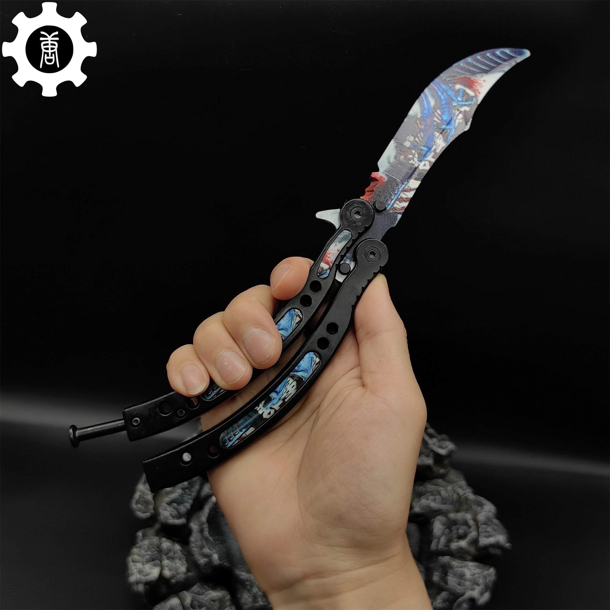 Game Butterfly Knife Nightmare Pattern Metal Balisong - Tophatter Daily Deals