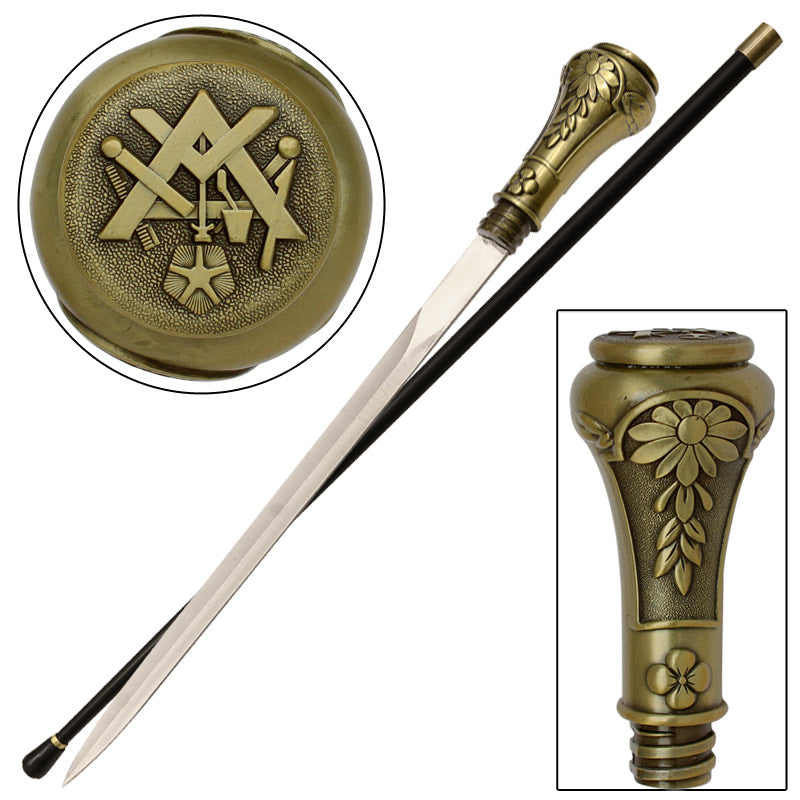 Knob Decorative Masonic Walking Cane Sword - TOPHATTER'S ARMORY DEALS Collectible Weapons - Tophatter Daily Deals