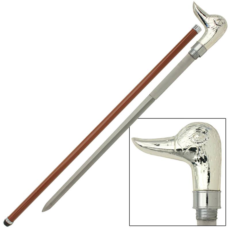 Harlequin Duck Walking Sword Cane - TOPHATTER'S ARMORY DEALS Collectible Weapons - Tophatter Daily Deals