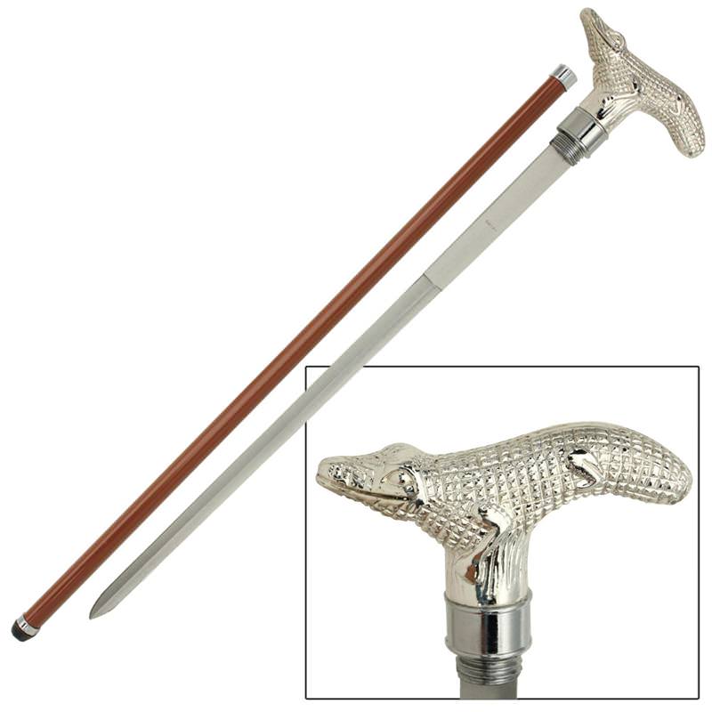 Exotic Albino Alligator Walking Cane Sword Collectible Weapons - Tophatter Daily Deals