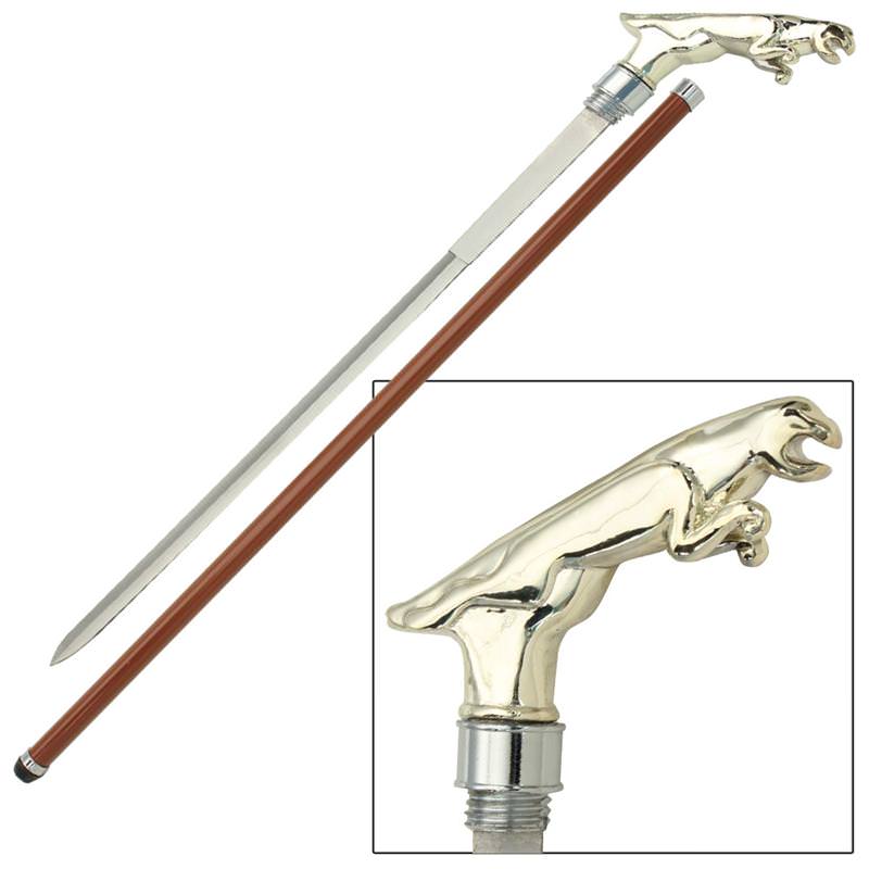 Majestic American Jaguar Walking Cane Sword - TOPHATTER'S ARMORY DEALS Collectible Weapons - Tophatter Daily Deals