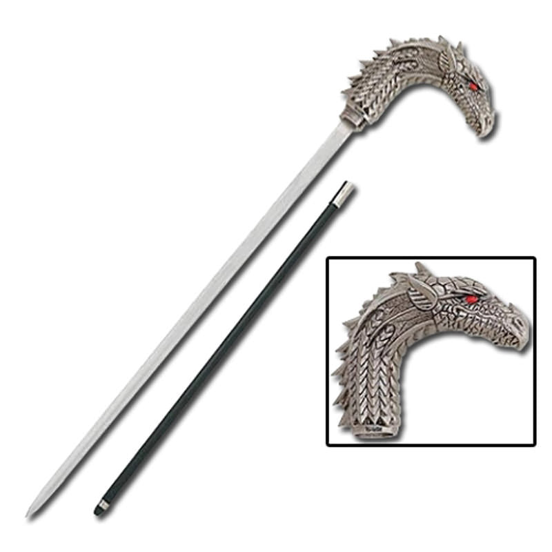 Norse Midgard Serpent Walking Cane Sword - TOPHATTER'S ARMORY DEALS Collectible Weapons - Tophatter Daily Deals