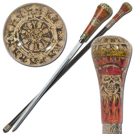 Caribbean Pirates Flame Acrylic Sword Cane - TOPHATTER'S ARMORY DEALS Collectible Weapons - Tophatter Daily Deals