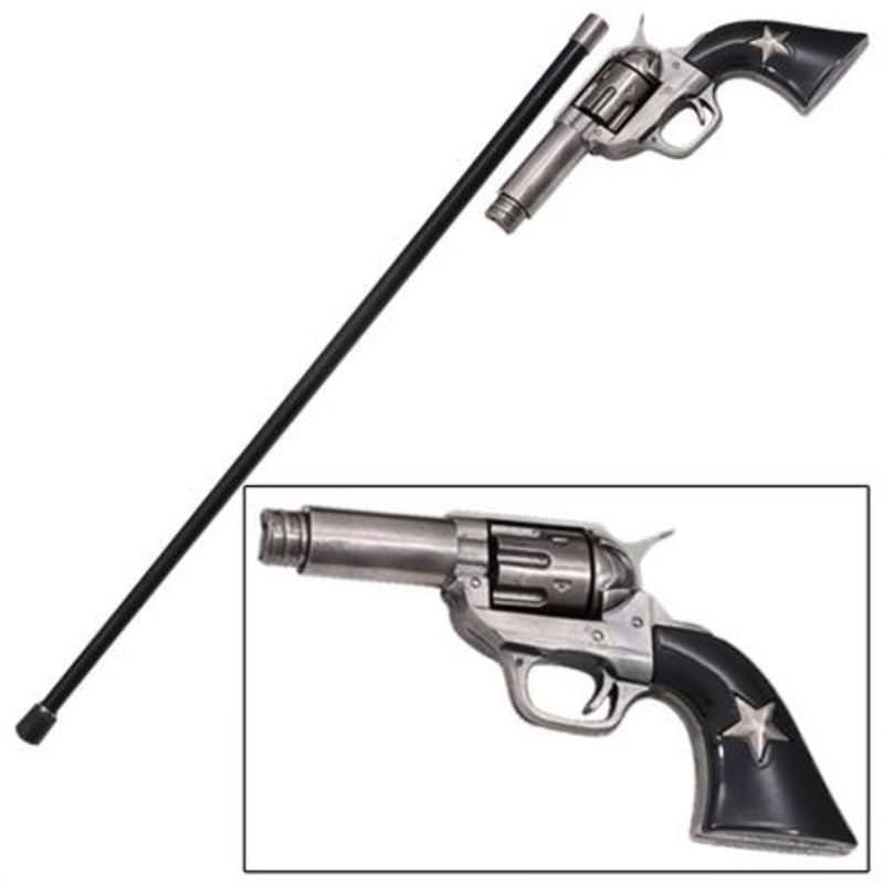 Old Wild West Texas Ranger Revolver 45 Walking Cane - Tophatter's Guns'N'Weapons Store Collectible Weapons - Tophatter Daily Deals