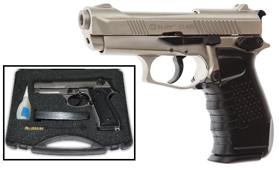 Blow Class Satin Finish 9MM Starter Pistol Blank Firing Gun Collectible Weapons - Tophatter Daily Deals