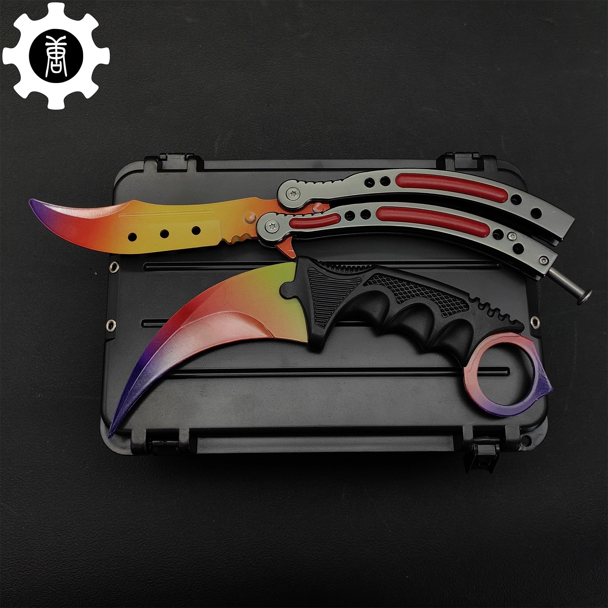 Fade Karambit & Balisong Trainer Weapon Case Blunt Blade Props - Tophatter Daily Deals