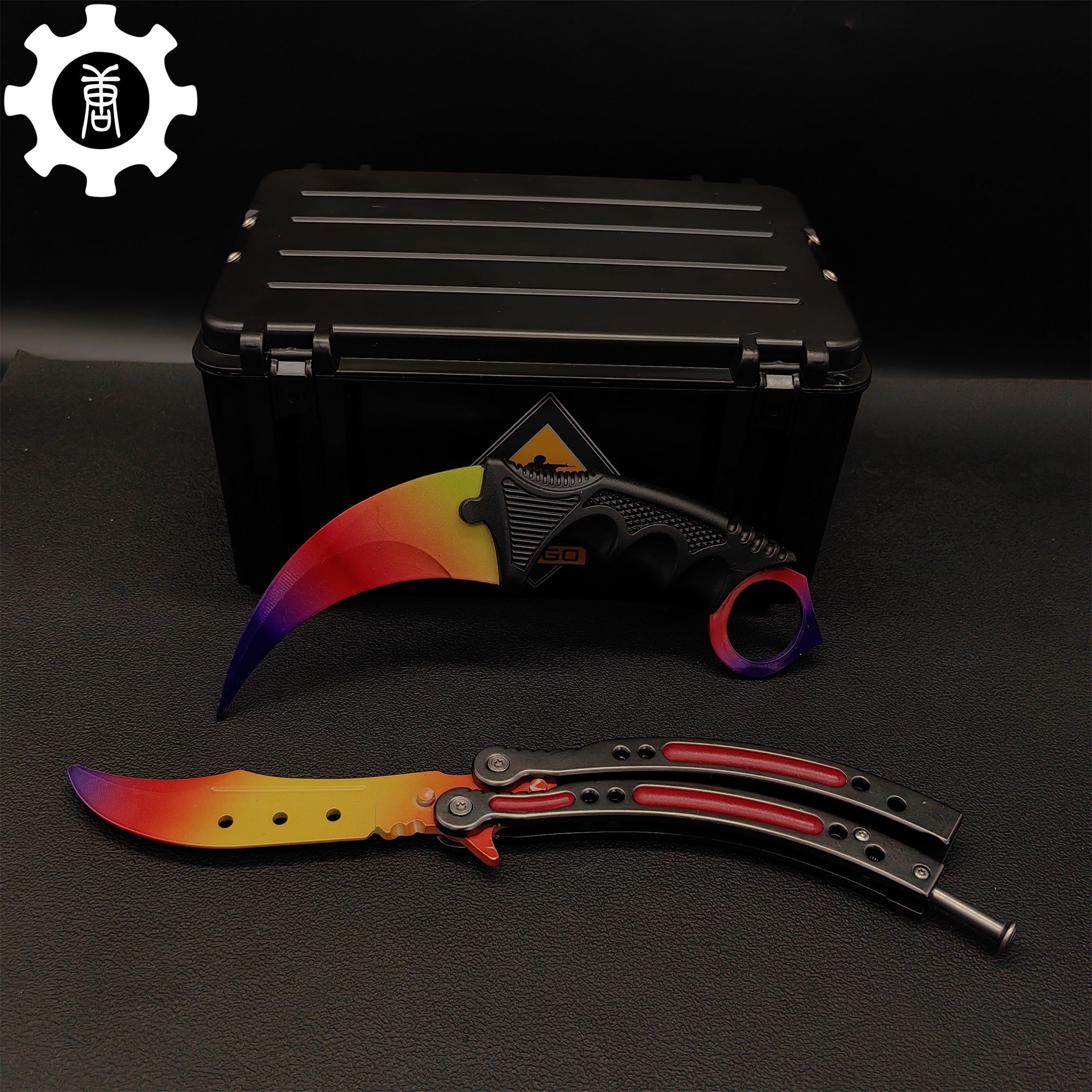 Fade Karambit & Balisong Trainer Weapon Case Blunt Blade Props - Tophatter Daily Deals
