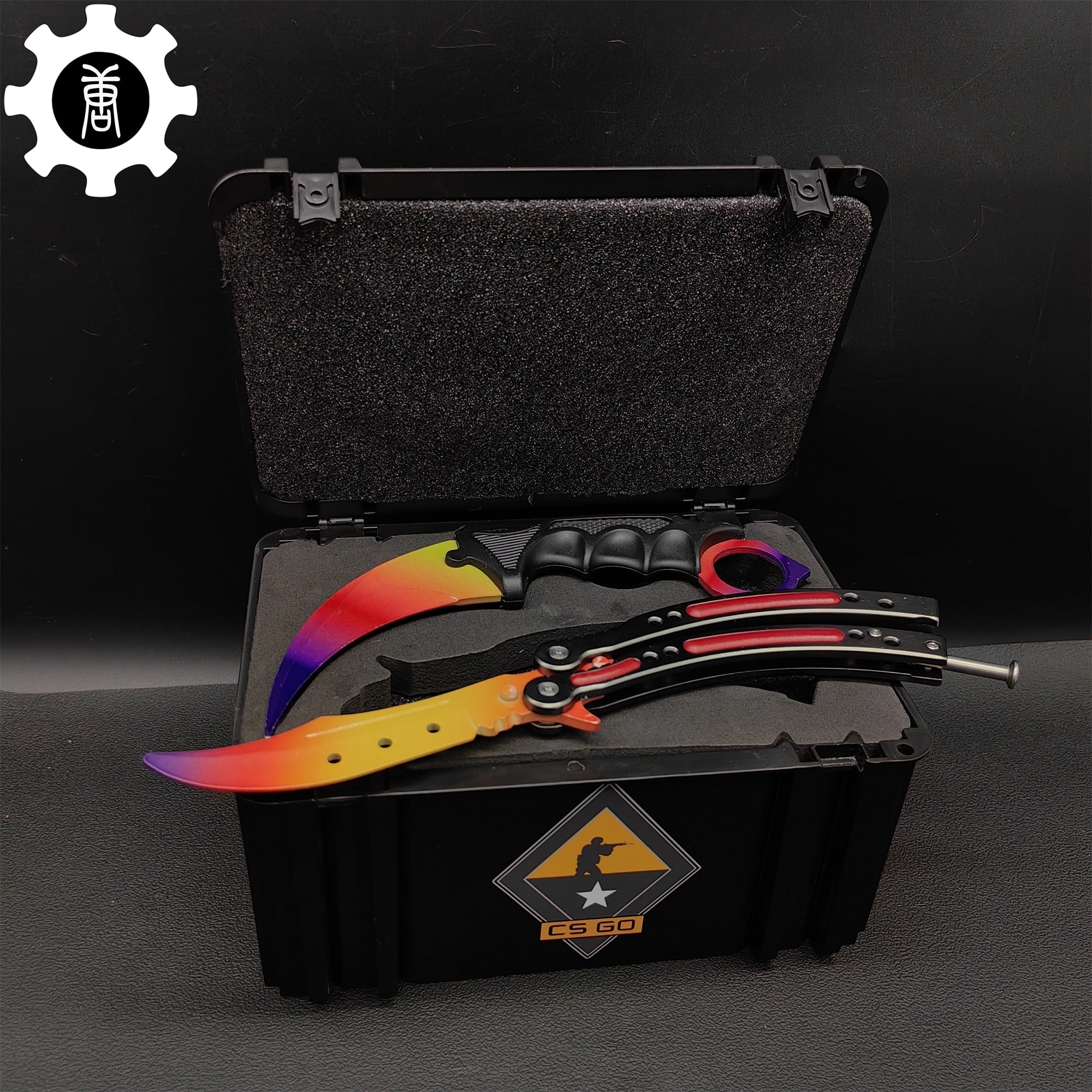Fade Karambit & Balisong Trainer Weapon Case Blunt Blade Props - Tophatter Daily Deals
