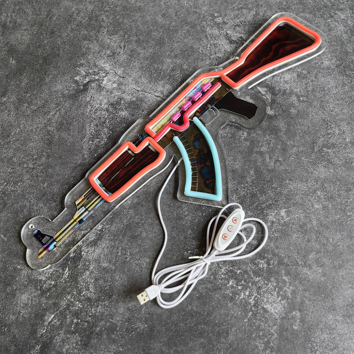 Customized AK47 Rare Skin Neon Light Game Room Decor Case Hardened - Tophatter Daily Deals