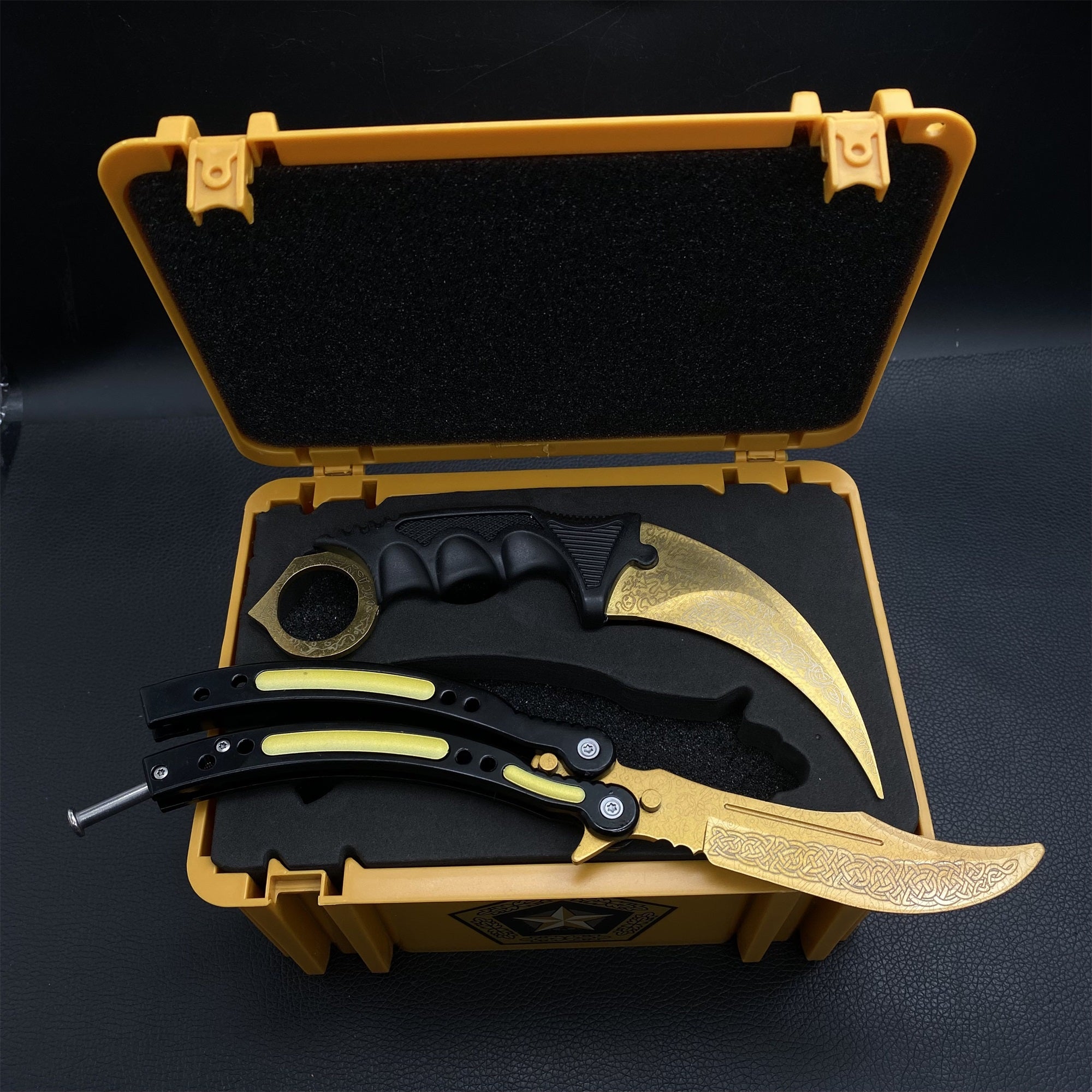 Fade Doppler Lore Case Hardened Gamma Case Balisong Karambit 2 in 1 Gift Box - Tophatter Daily Deals