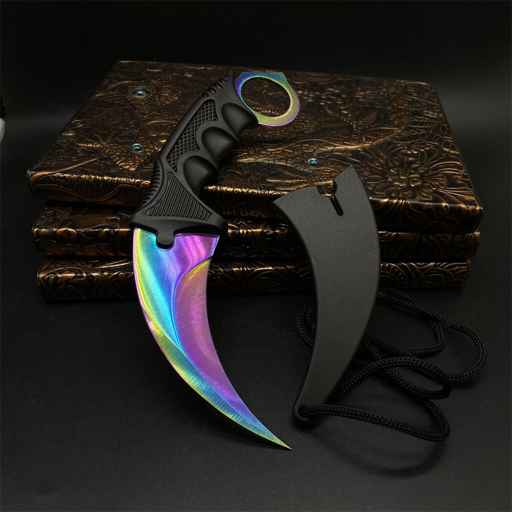 Fade Blue Skin Karambit Blunt Blade Knife 20cm/7.9'' - Tophatter Daily Deals