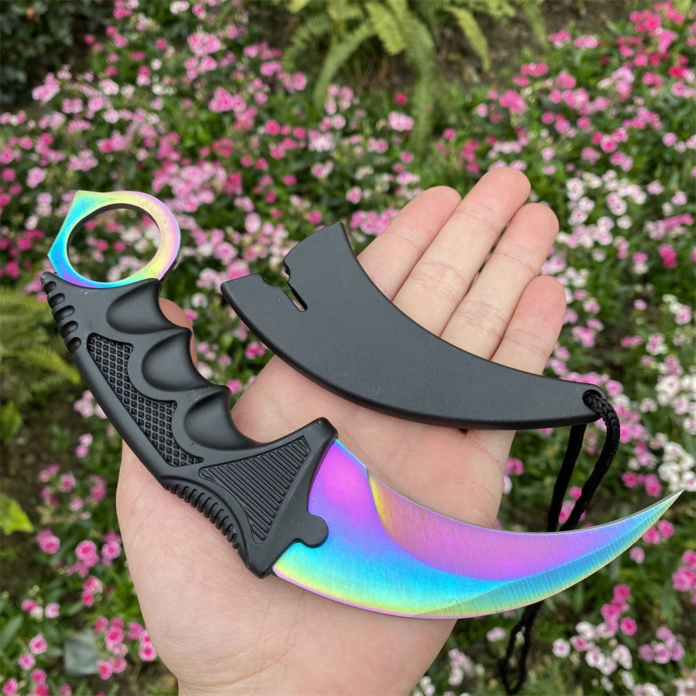 Fade Blue Skin Karambit Blunt Blade Knife 20cm/7.9'' - Tophatter Daily Deals