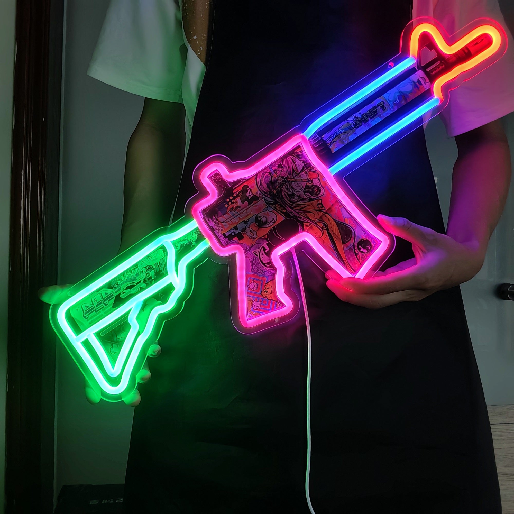 Customized CSGO M4A4 Neon Light Game Room Wall Decor - Tophatter Daily Deals