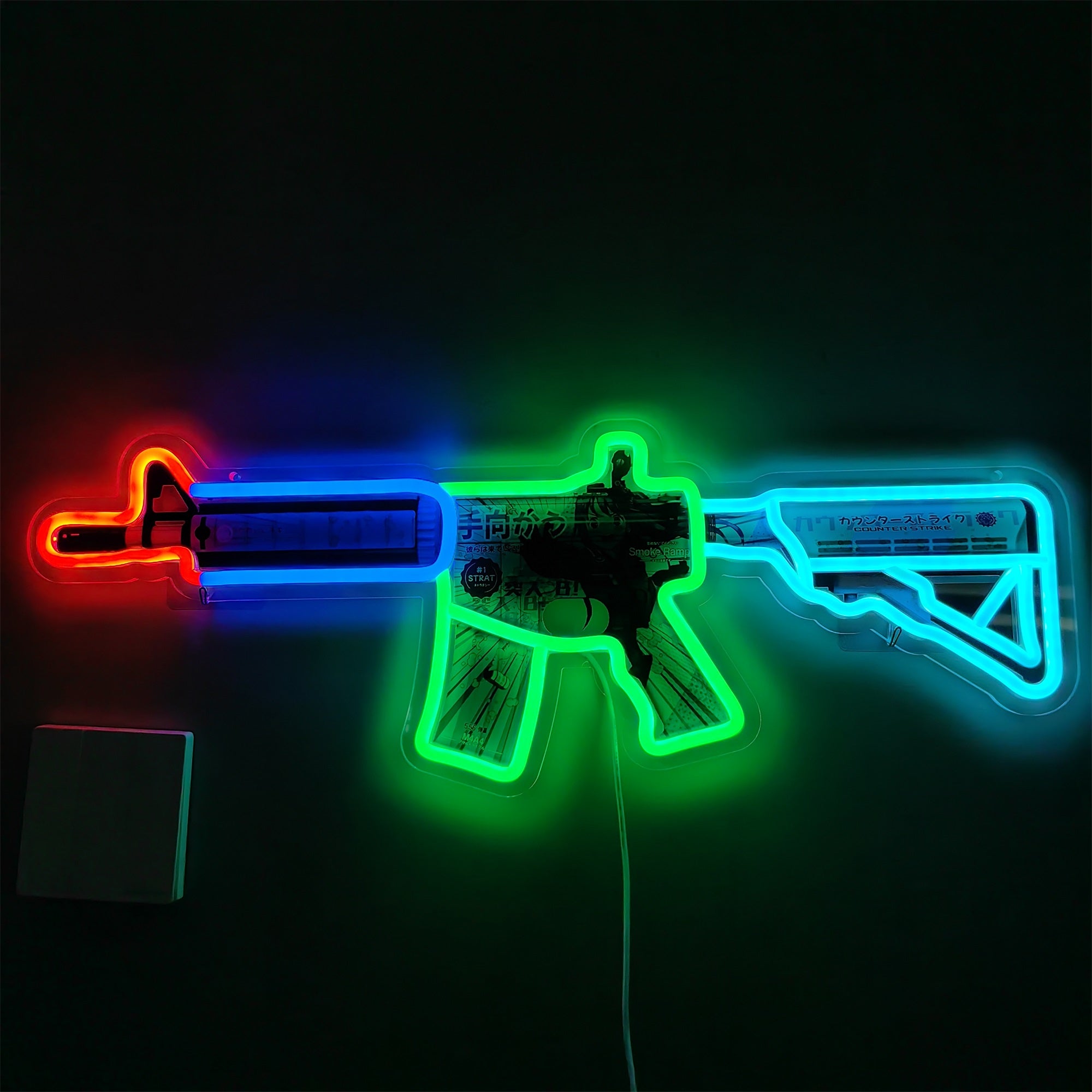 Customized CSGO M4A4 Neon Light Game Room Wall Decor - Tophatter Daily Deals