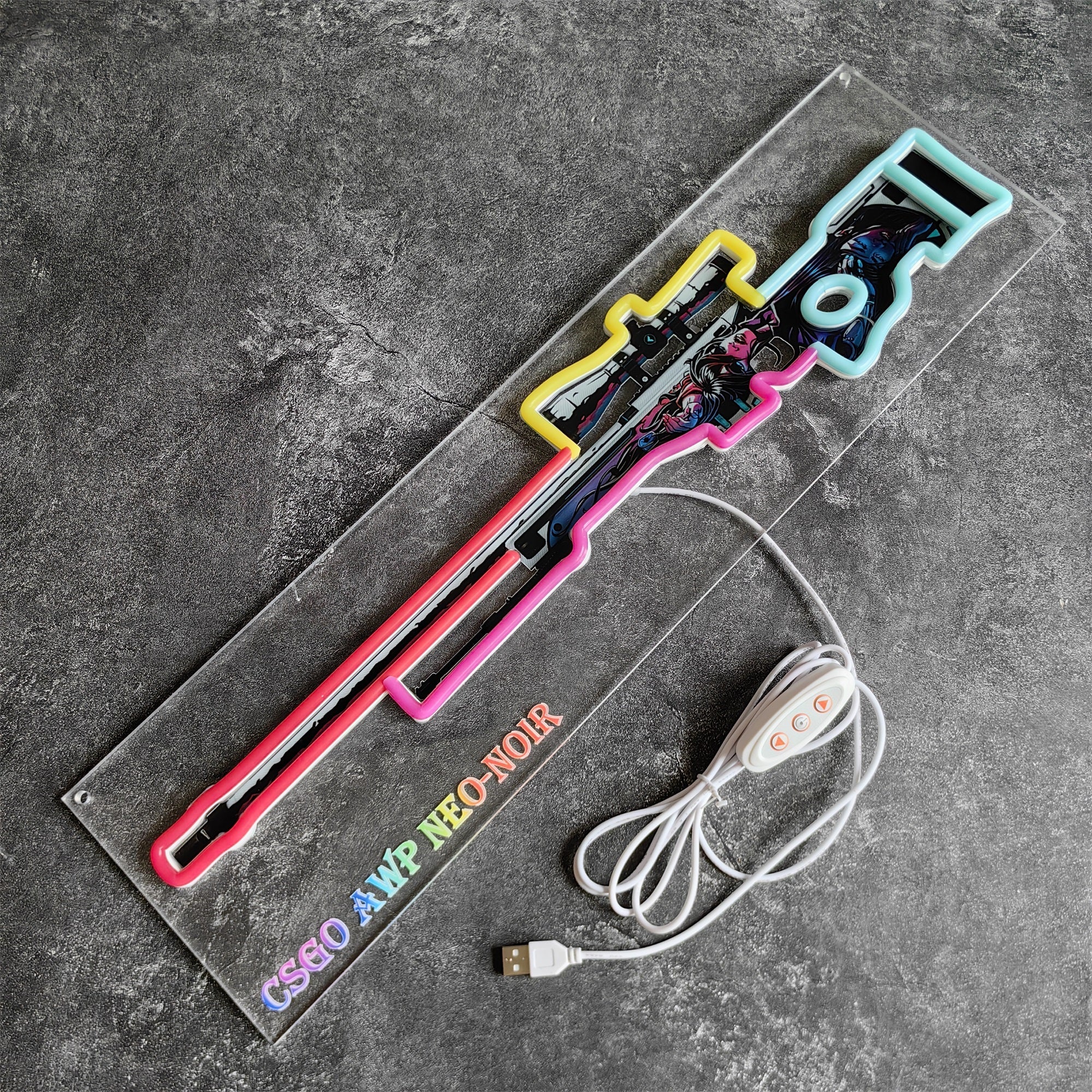 Customized CSGO AWP Rare Skin Neon Light Wall Decor Neo-Noir - Tophatter Daily Deals