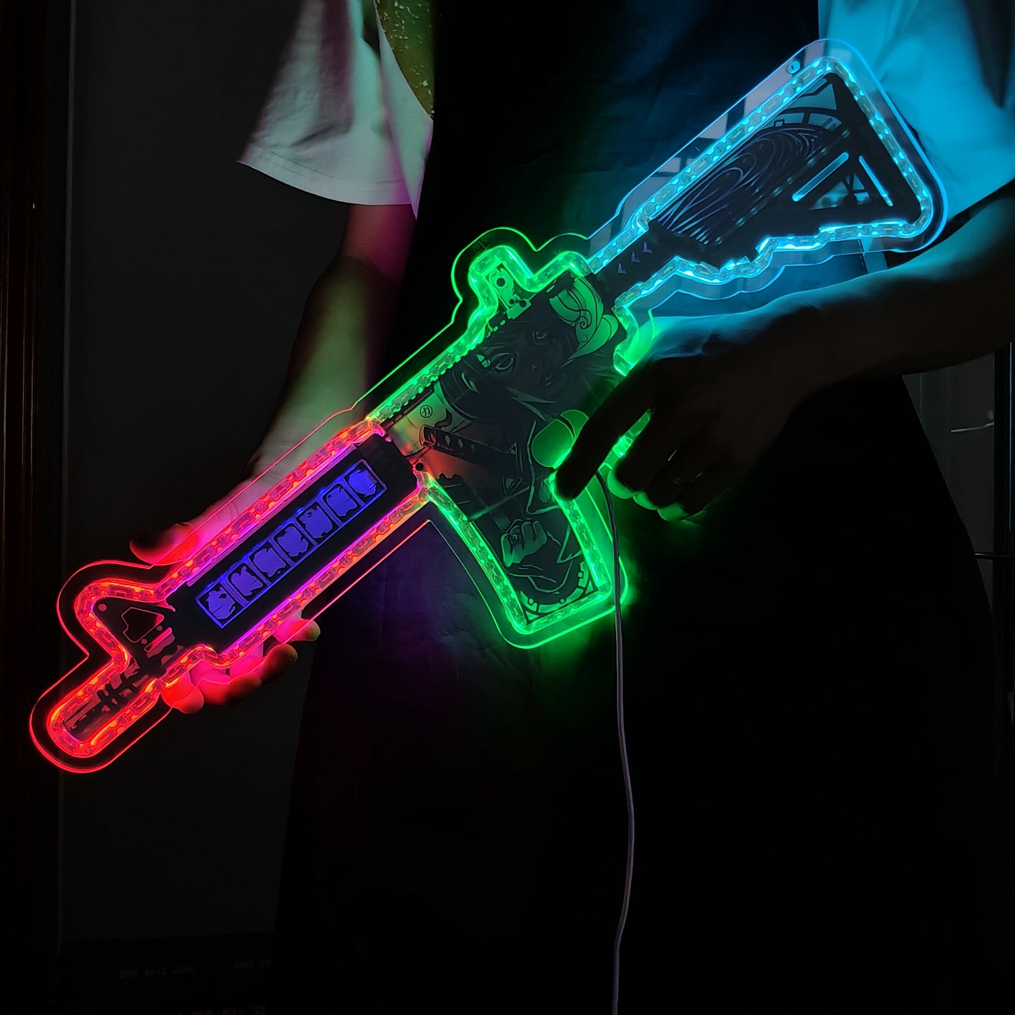 Customized CSGO M4A4 Neon Light Game Room Wall Decor - Tophatter Daily Deals