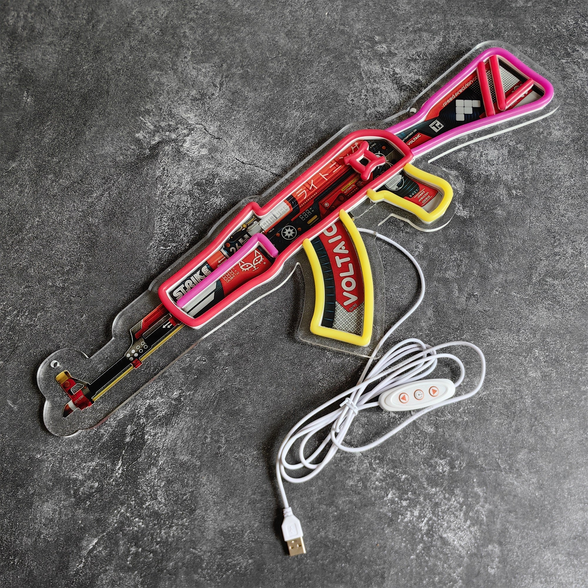 Customized AK47 Rare Skin Neon Light Game Room Decor Revolution - Tophatter Daily Deals