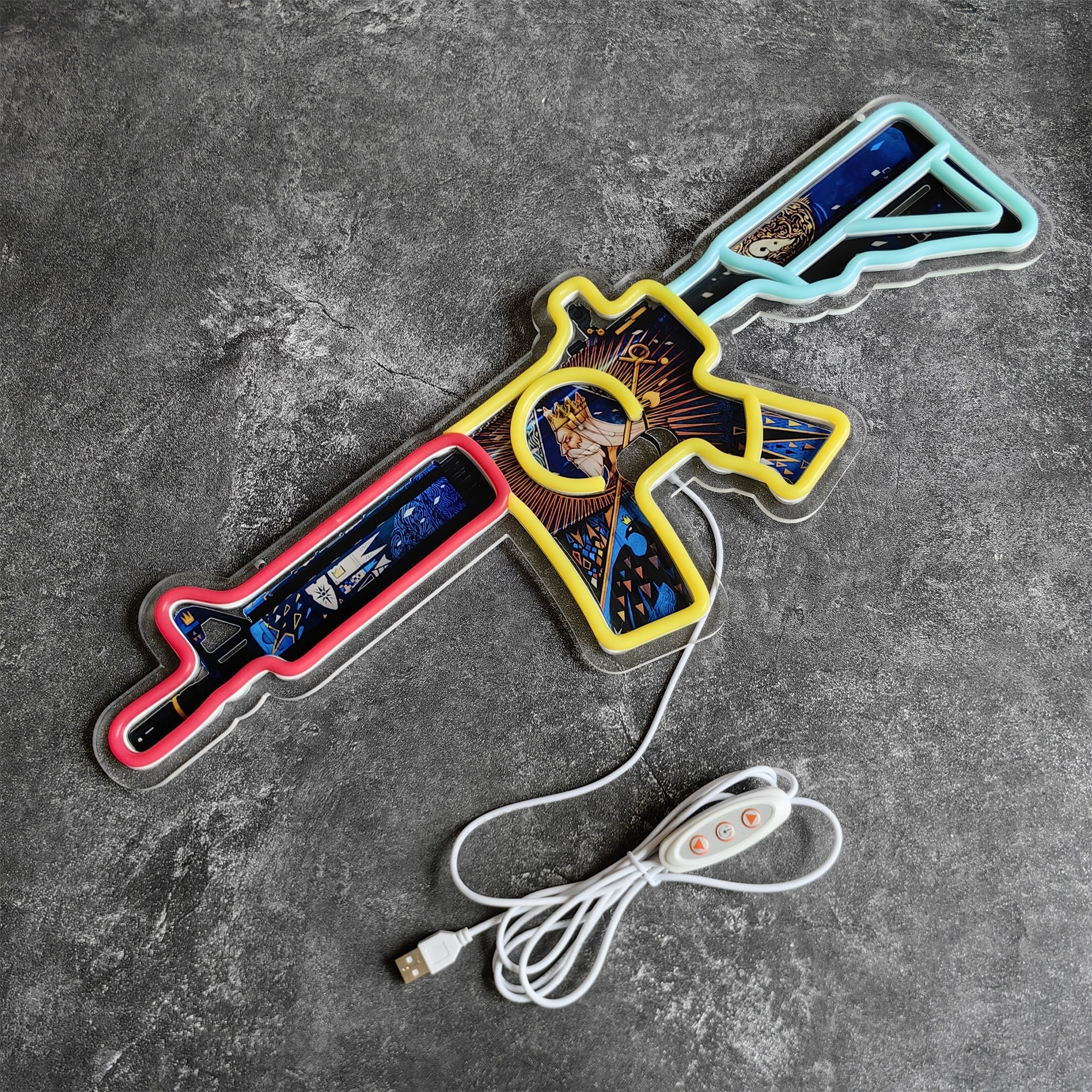 Customized CSGO M4A4 Neon Light Game Room Wall Decor Emperor - Tophatter Daily Deals