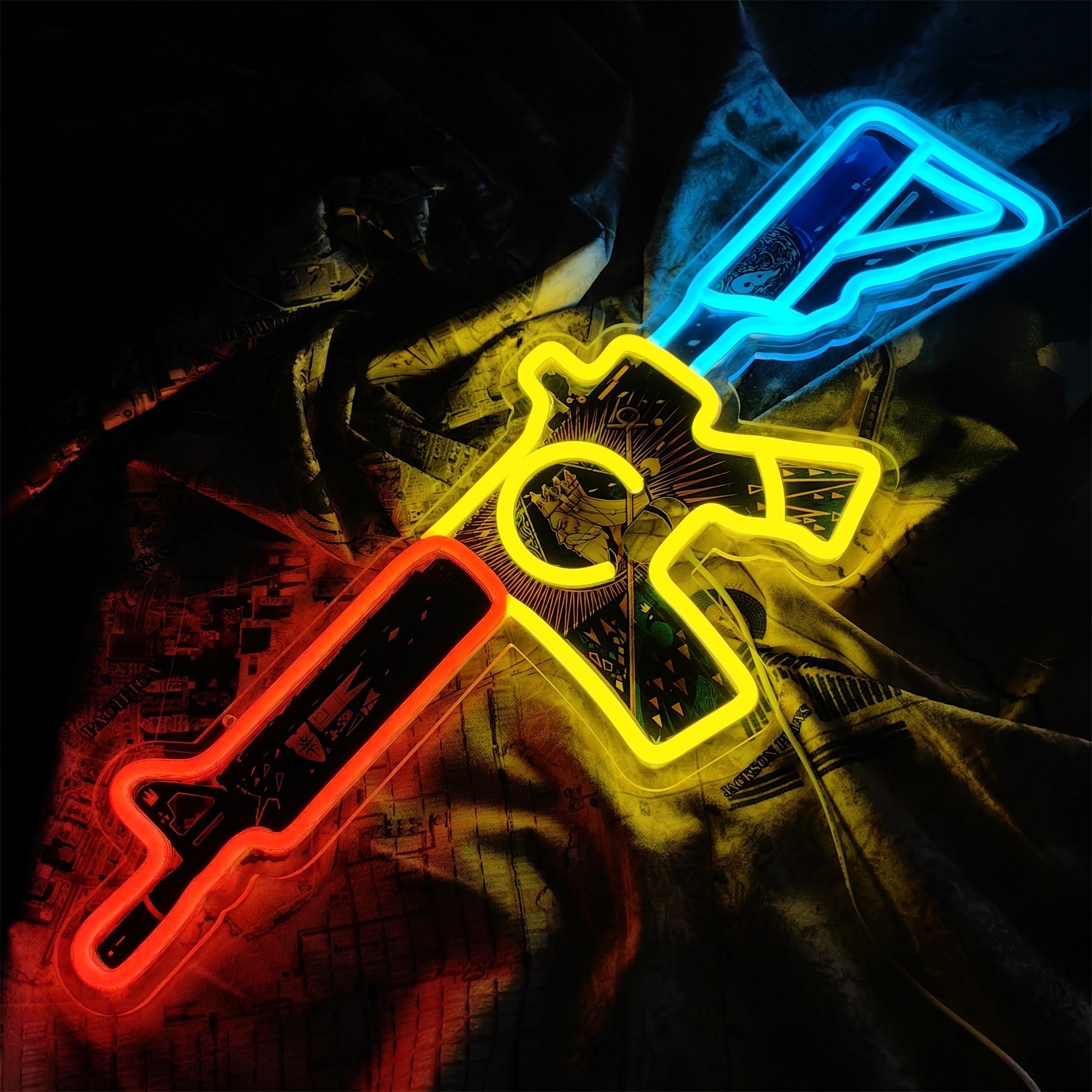 Customized CSGO M4A4 Neon Light Game Room Wall Decor - Tophatter Daily Deals