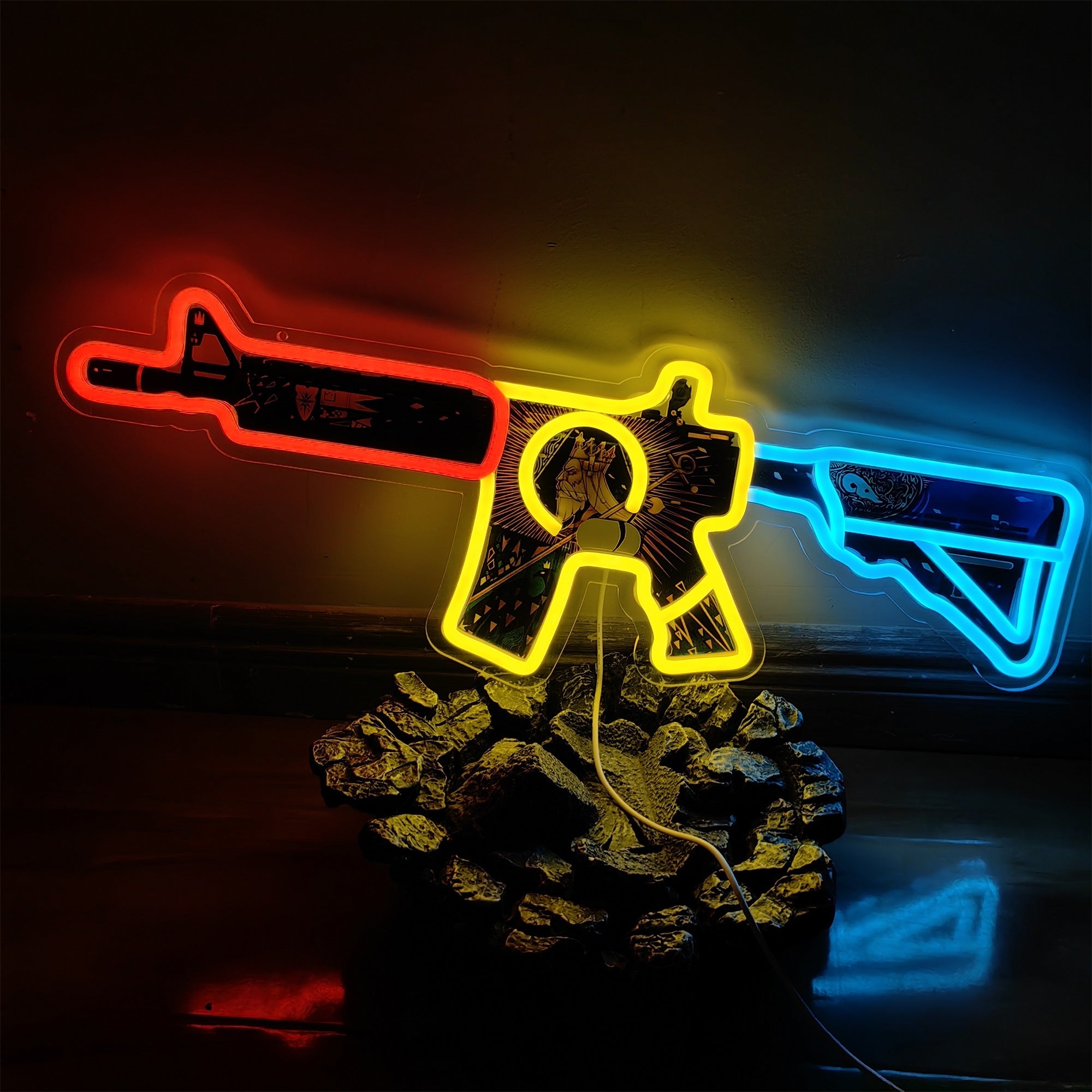 Customized CSGO M4A4 Neon Light Game Room Wall Decor - Tophatter Daily Deals