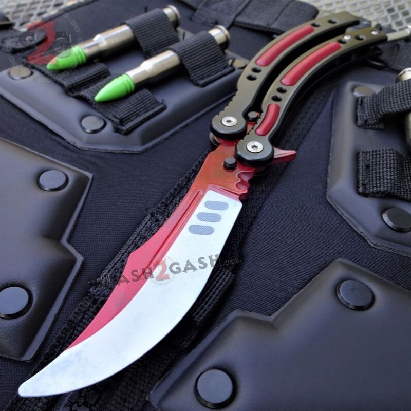 22 colors CSGO Butterfly Knife TRAINER Dull Spring Latch PRACTICE Balisong Knife-Balisong - Tophatter Daily Deals