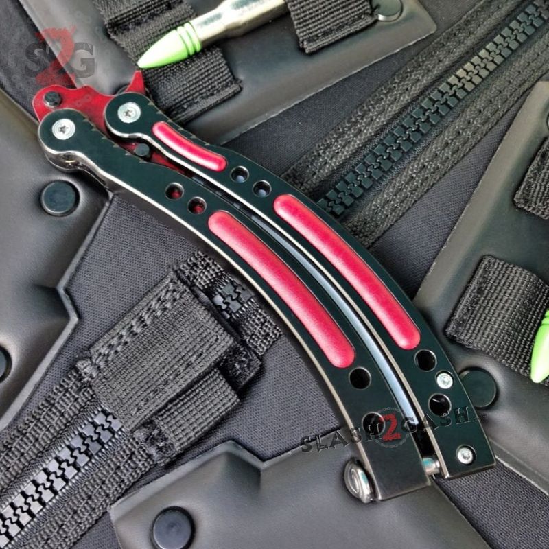 22 colors CSGO Butterfly Knife TRAINER Dull Spring Latch PRACTICE Balisong Knife-Balisong - Tophatter Daily Deals