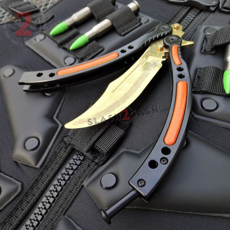 22 colors CSGO Butterfly Knife TRAINER Dull Spring Latch PRACTICE Balisong Knife-Balisong - Tophatter Daily Deals