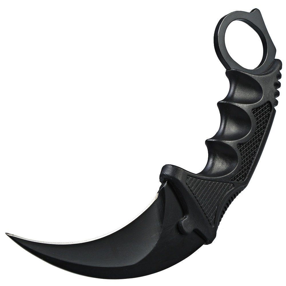 CSGO Karambit Counter Strike Tactical Claw Neck Knife w/ Sheath - Black Knife-Fixed - Tophatter Daily Deals