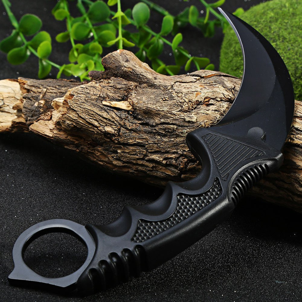 CSGO Karambit Counter Strike Tactical Claw Neck Knife w/ Sheath - Black Knife-Fixed - Tophatter Daily Deals